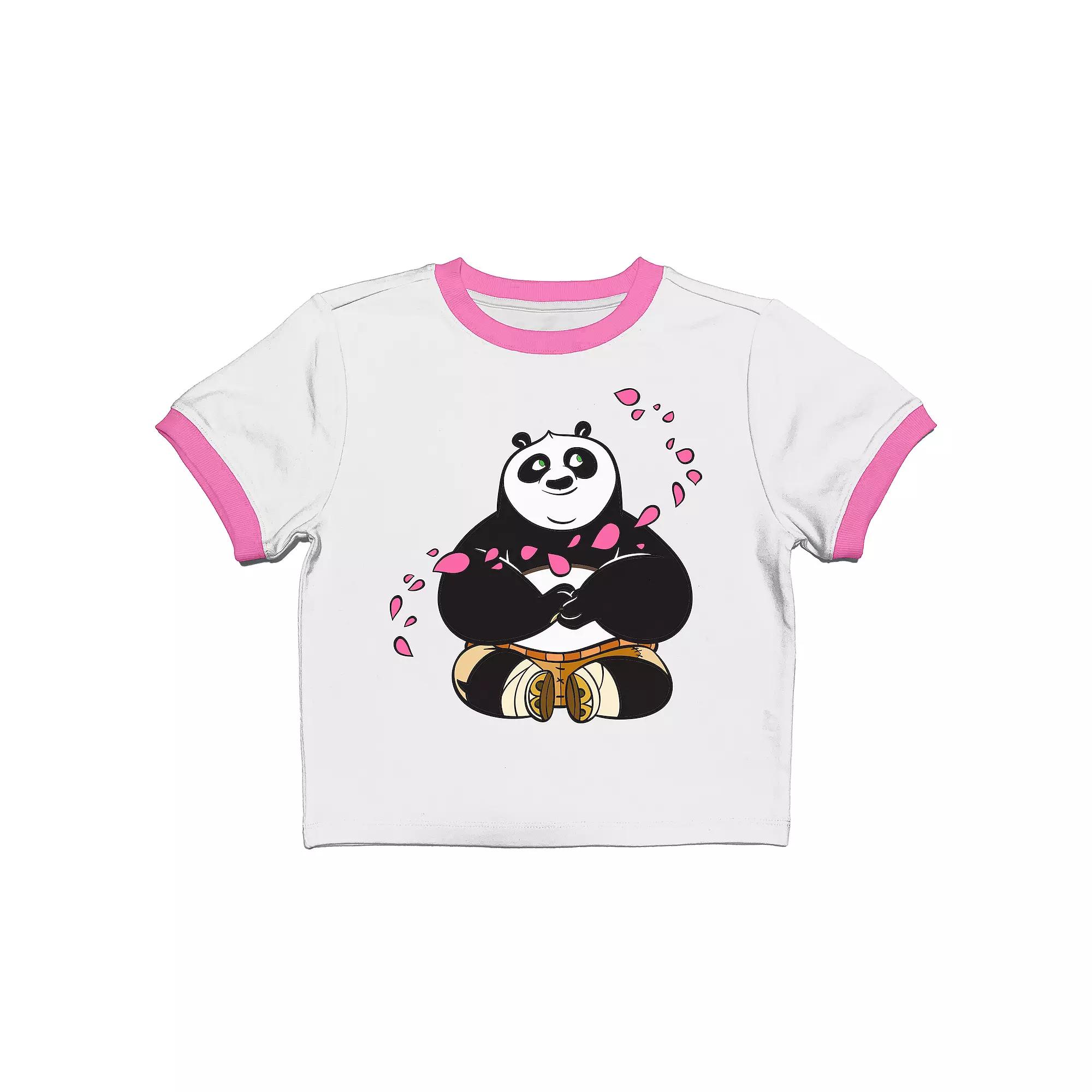 Juniors' King Fu Panda Po Flower Petals Baby Graphic Tee, Women's, Size: XL, White Product Image