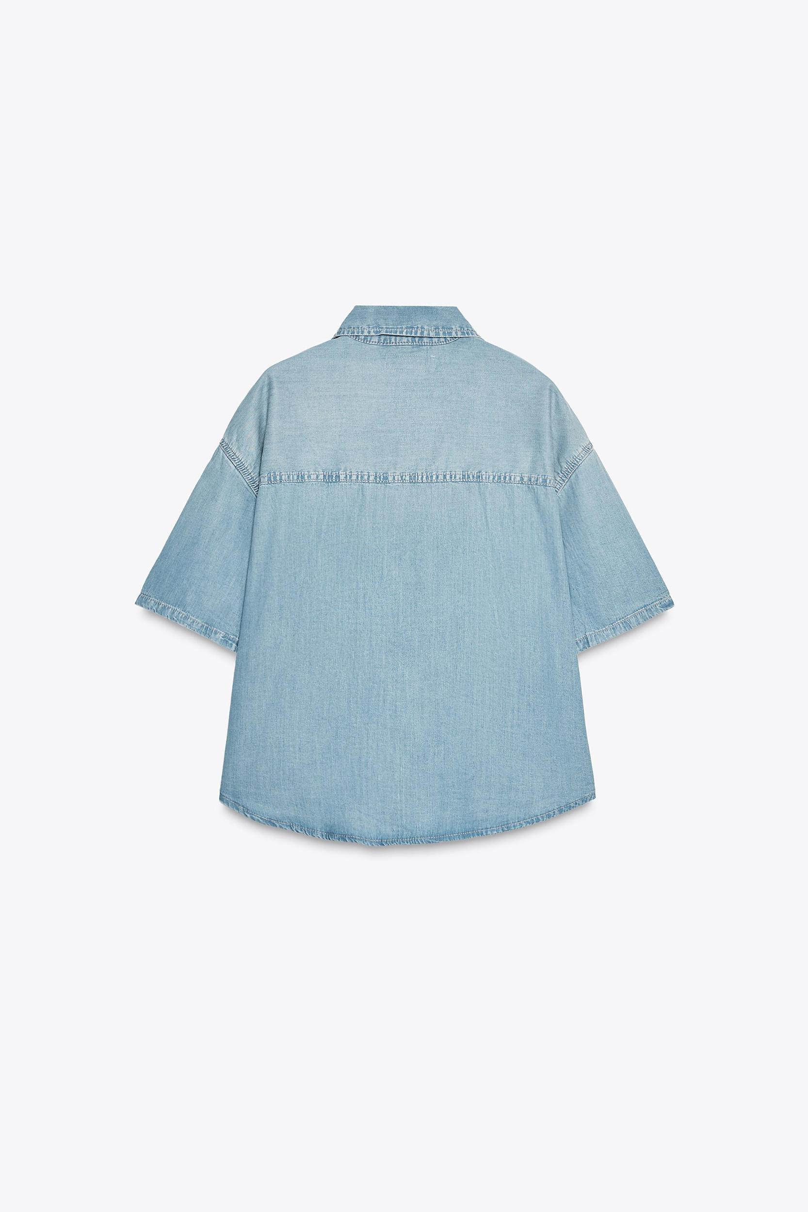 TRF DENIM CROP SHIRT Product Image