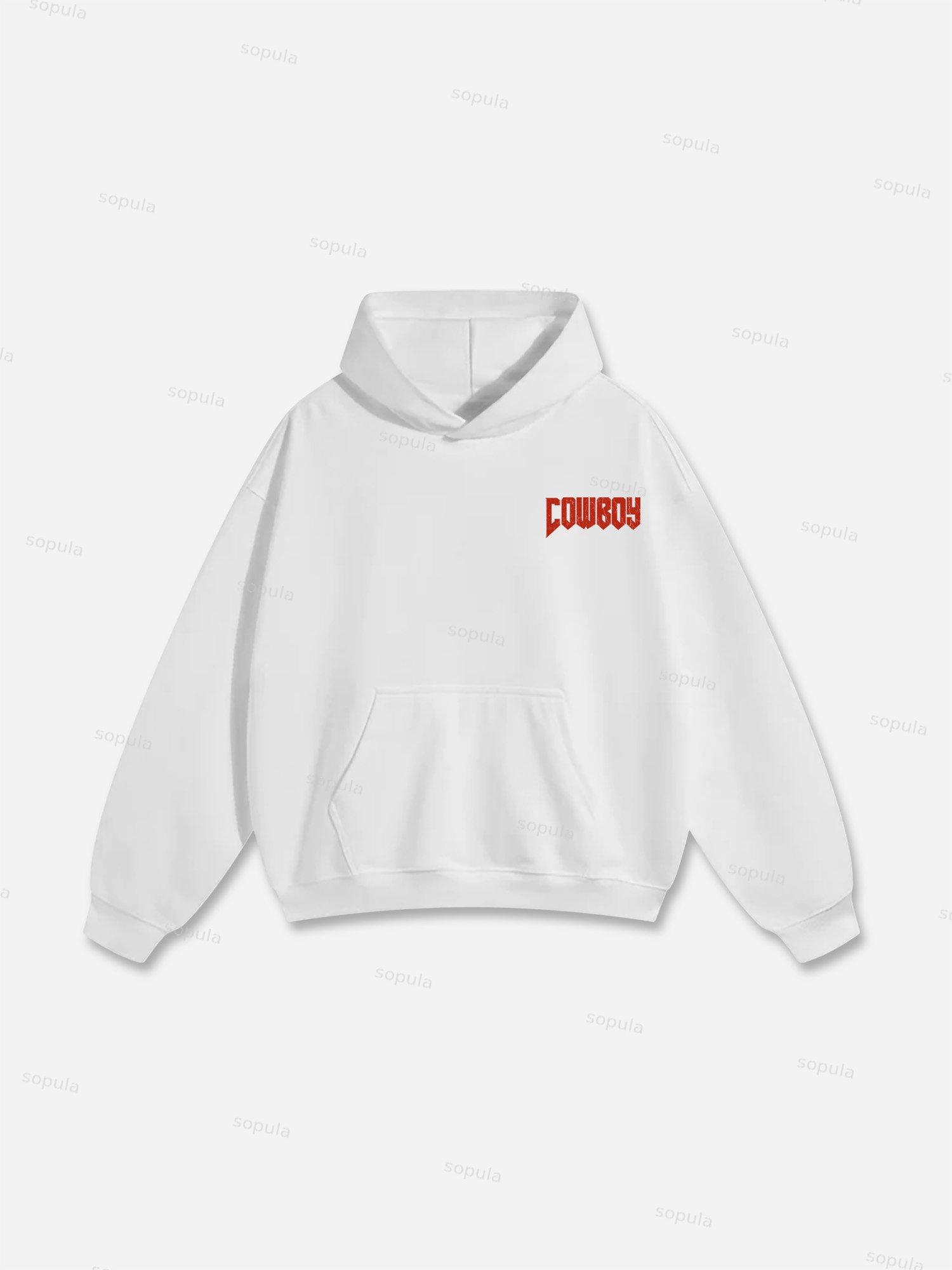 Cowboy Rodeo Dreams Print Cotton Hoodie Product Image