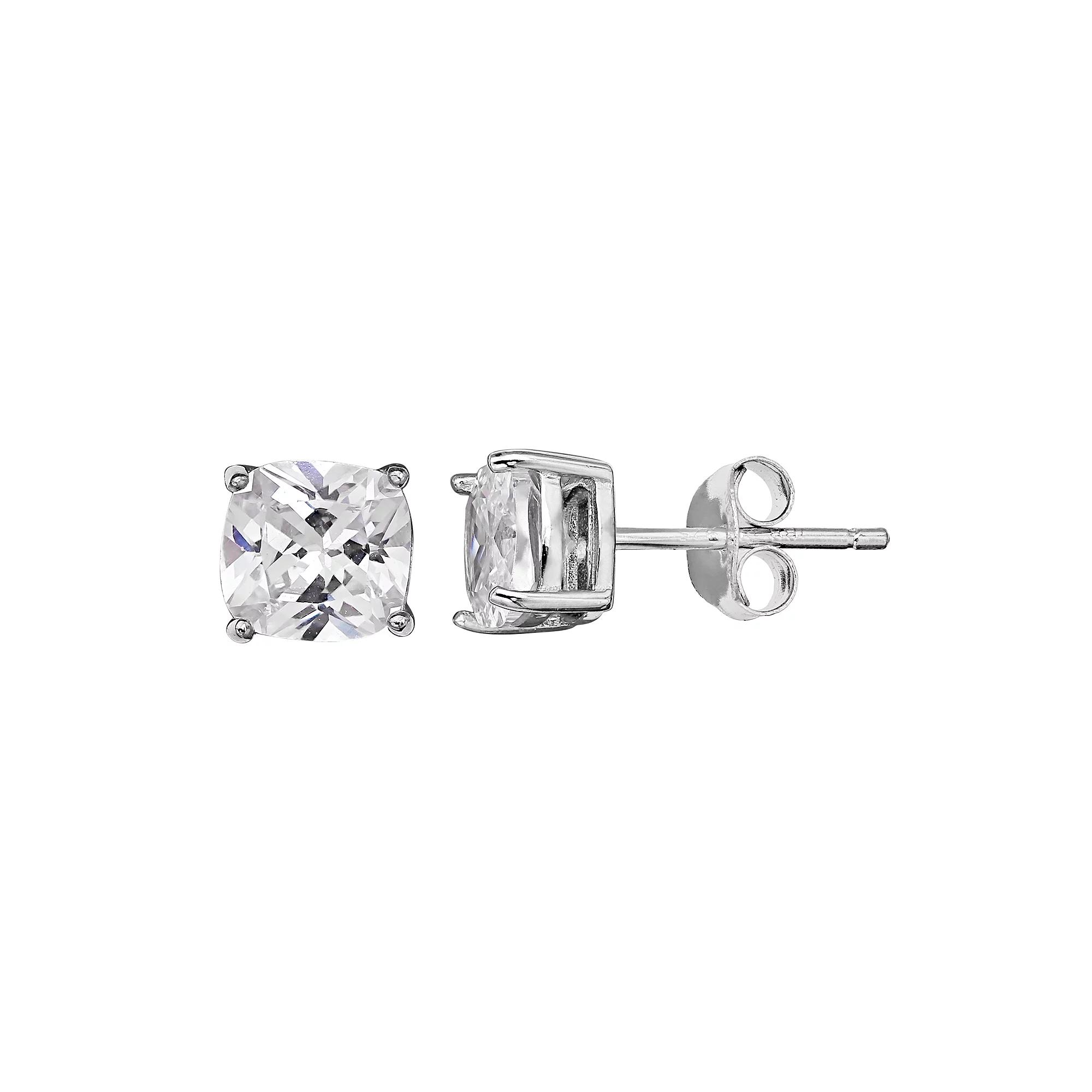 PRIMROSE Sterling Silver Cubic Zirconia Stud Earrings, Women's, Grey Product Image