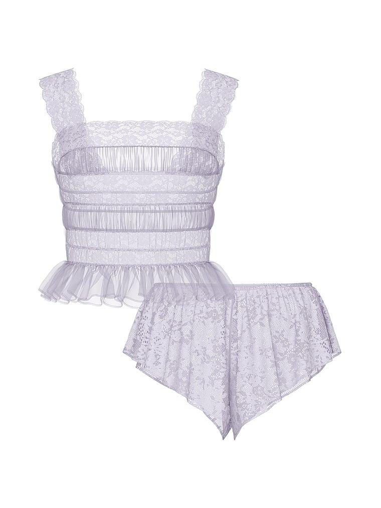Dare to Dream Lace Sheer Cami & Flutter Short Set Product Image