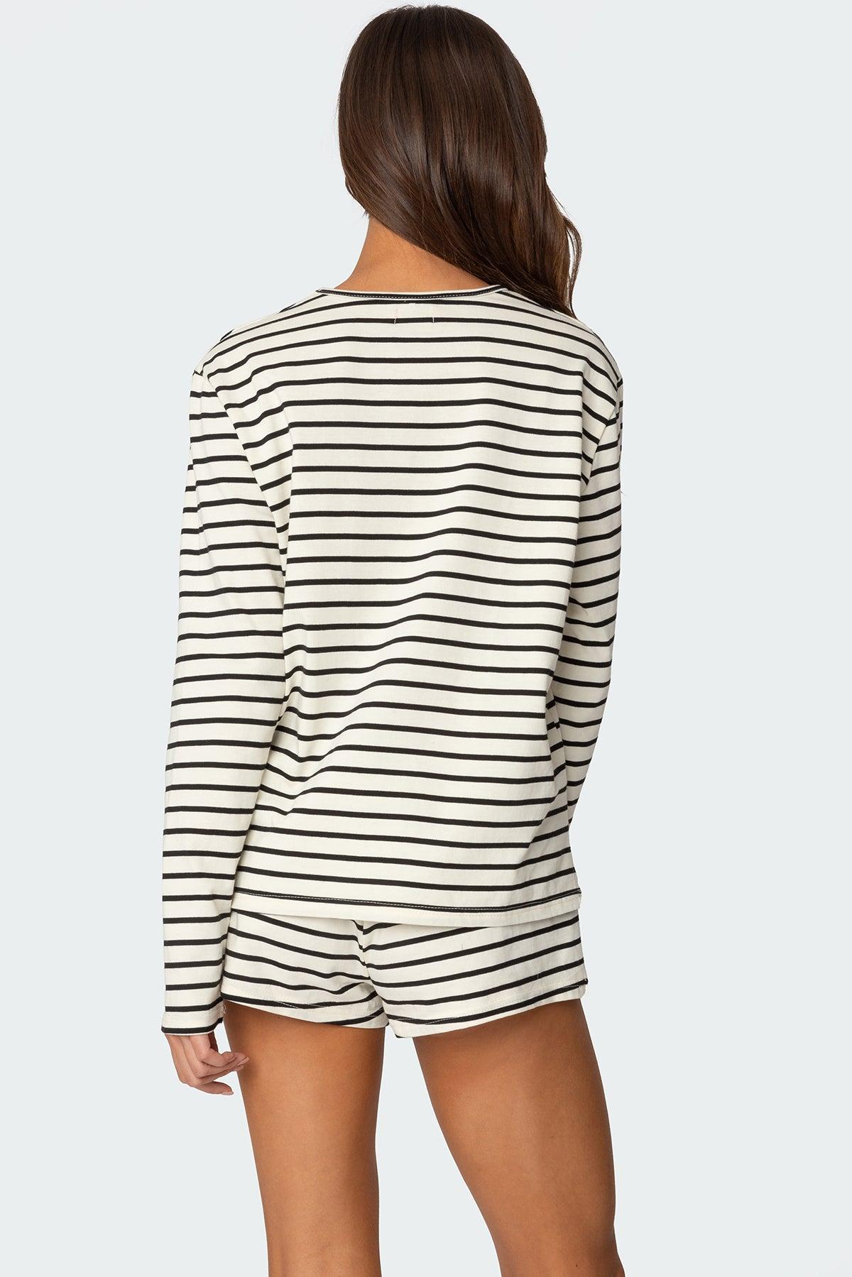 Jordyn Striped Long Sleeve T Shirt Product Image