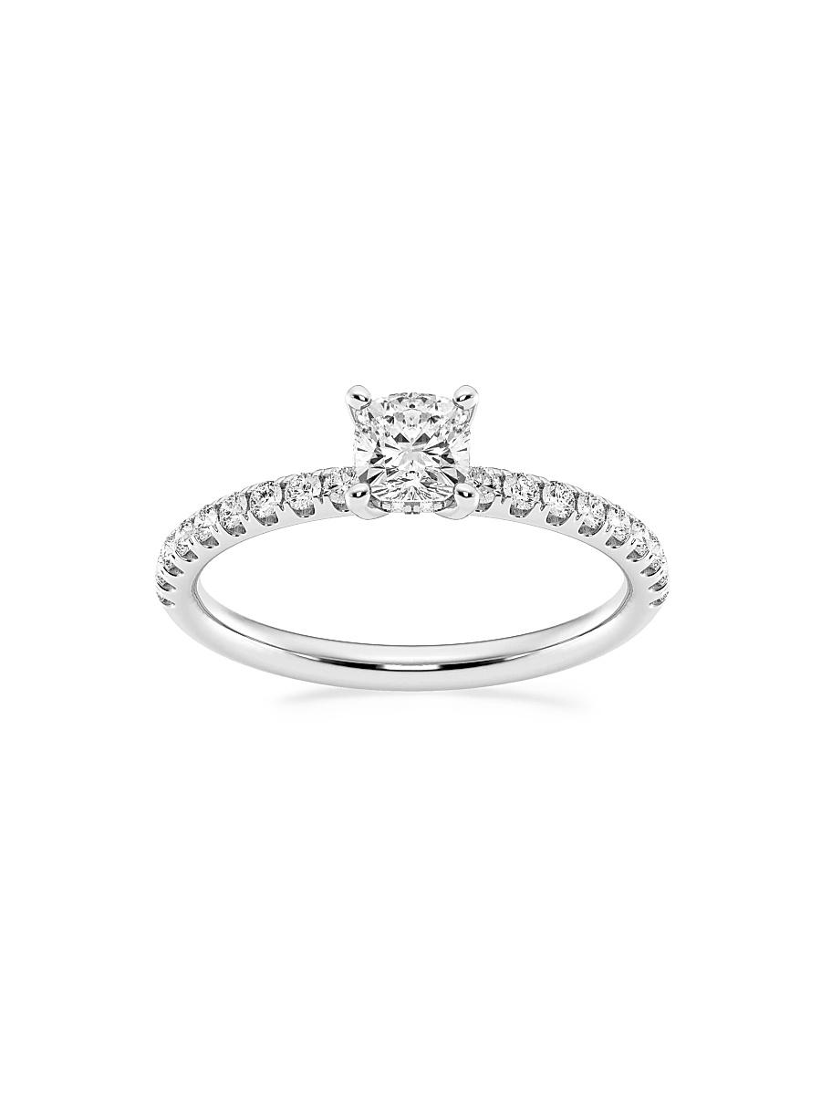 Womens 14K White Gold & Cushion-Cut Lab-Grown Diamond Hidden Halo Ring/0.80-3.41 TCW Product Image