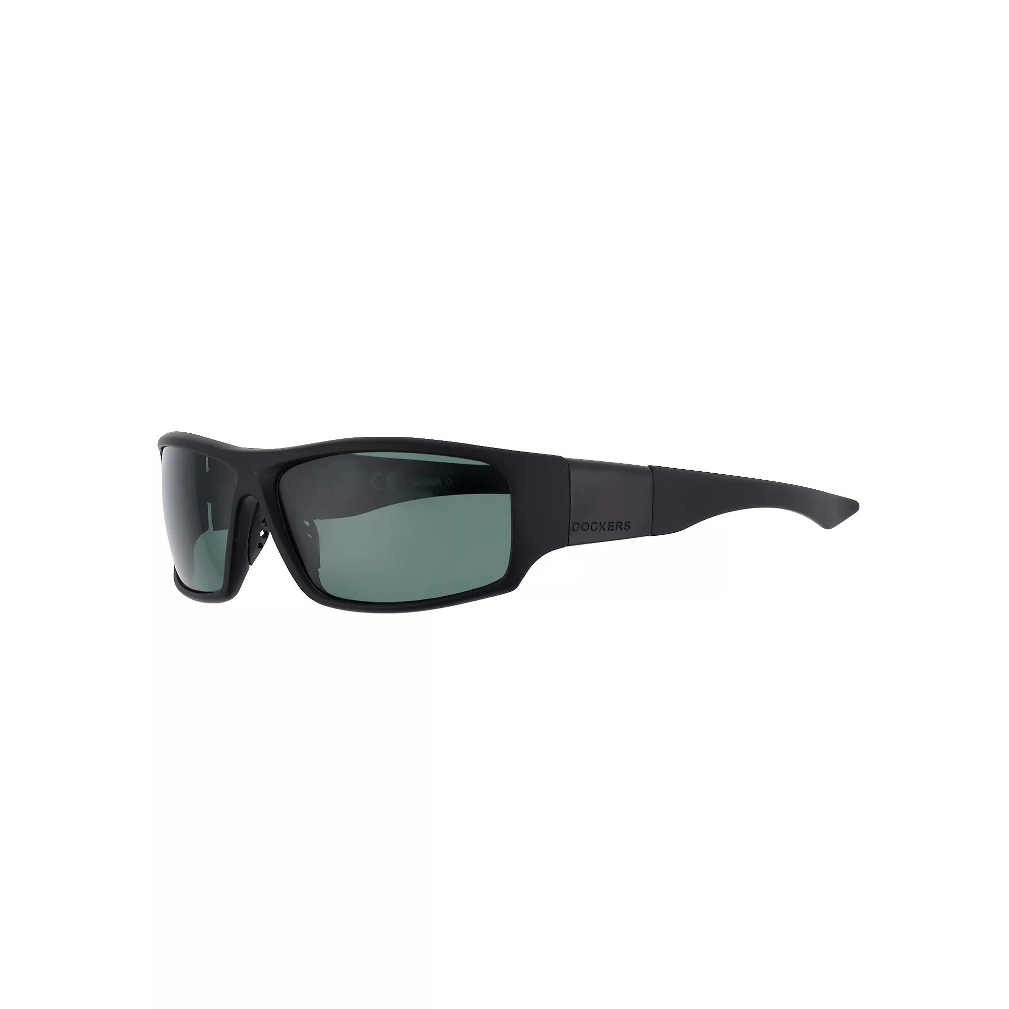 Men's Dockers® Wrap Rubberized Black Polarized Sunglasses Product Image