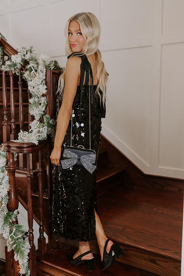 Full Of Glam Sequin Midi in Black Product Image