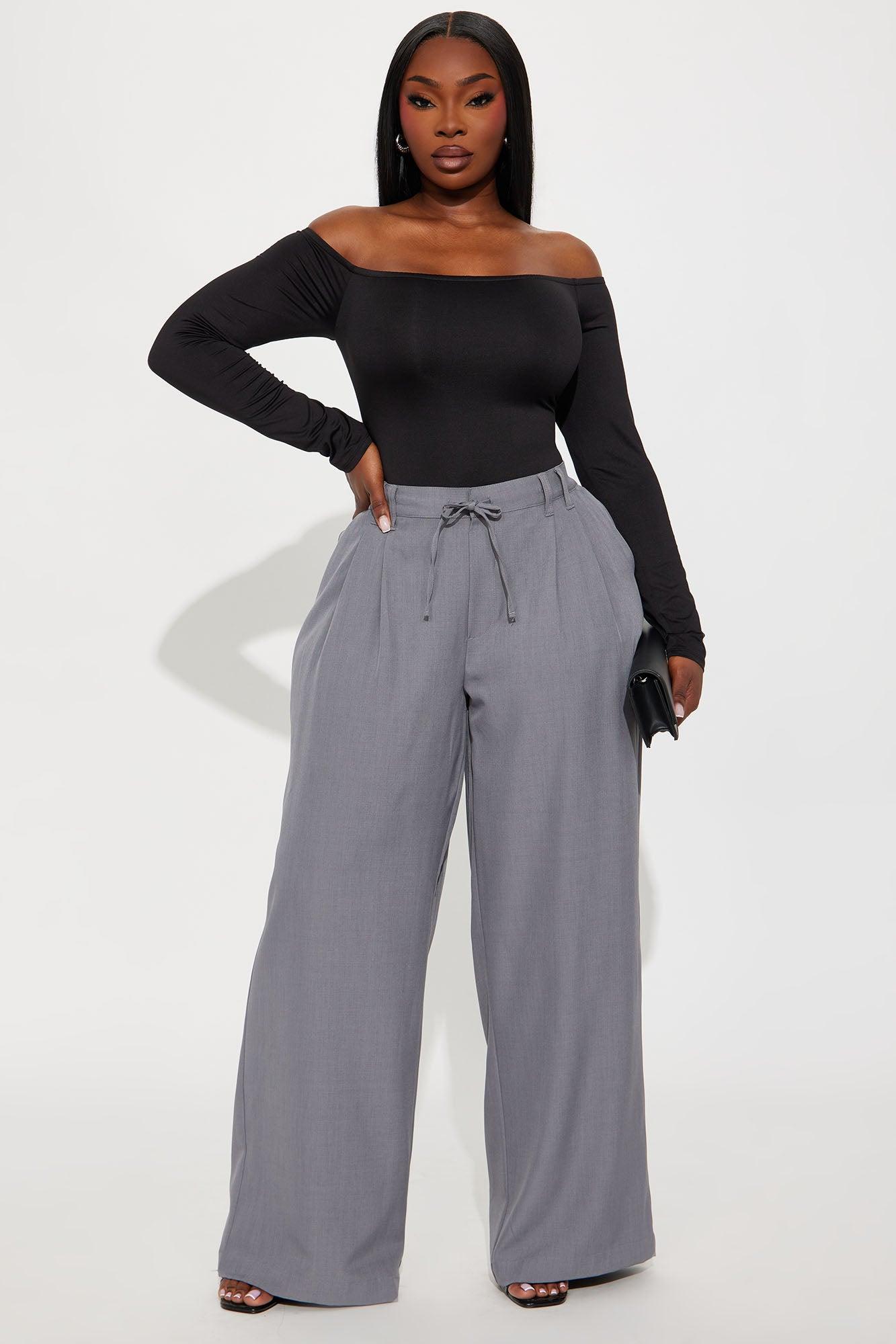 Cami Wide Leg Trouser Pant - Grey Female Product Image