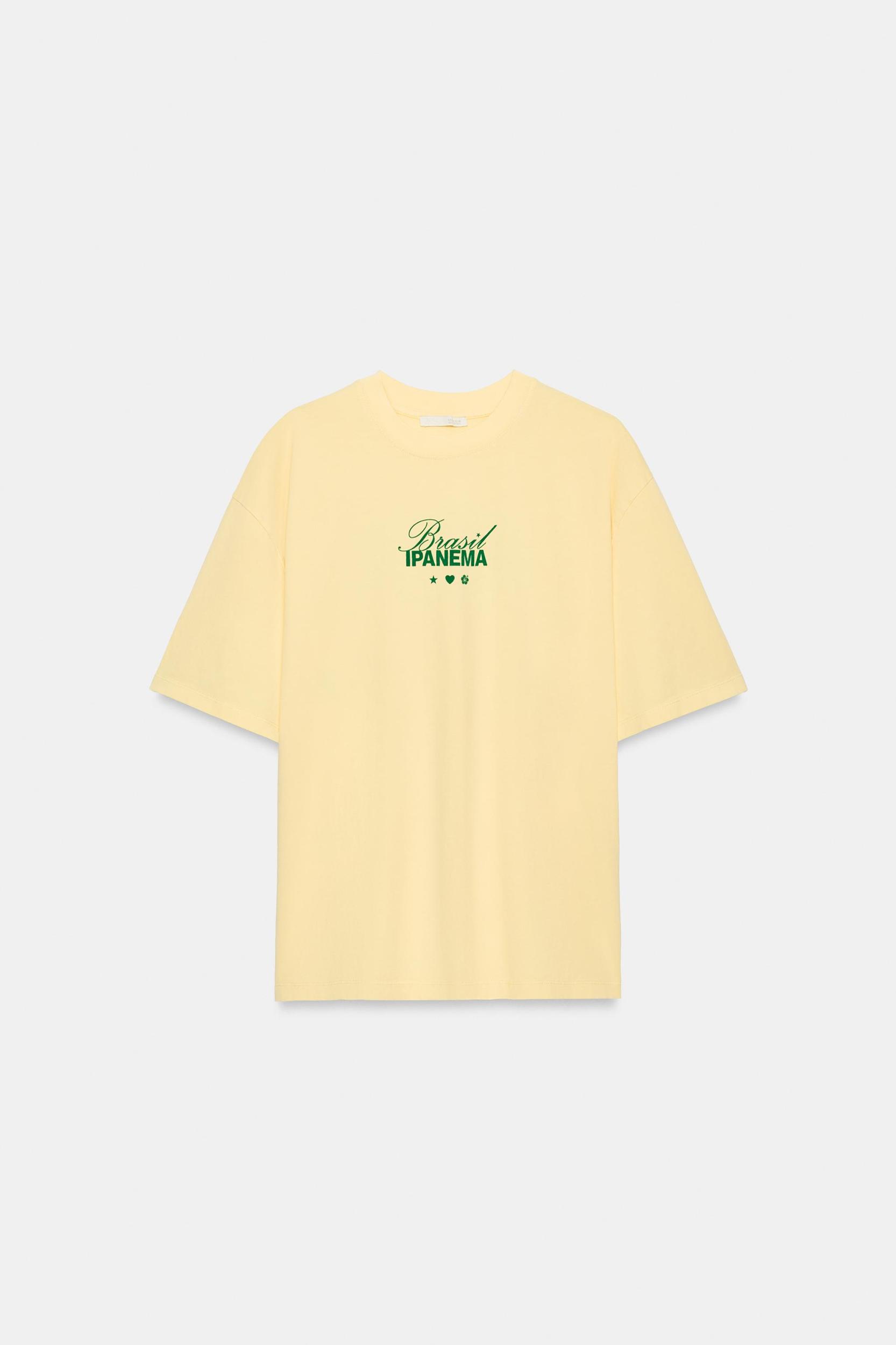 WASHED EFFECT TEXT T-SHIRT Product Image