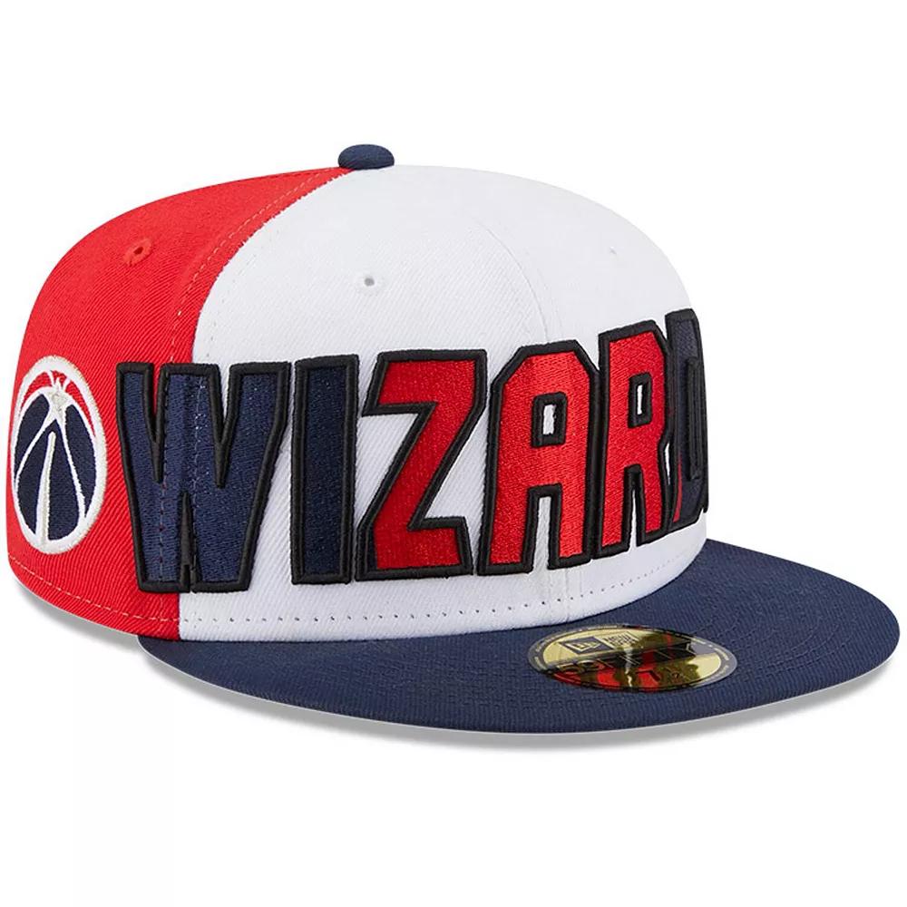 Men's New Era  White/Navy Washington Wizards Back Half 9FIFTY Fitted Hat, Size: 7, Wiz White Product Image