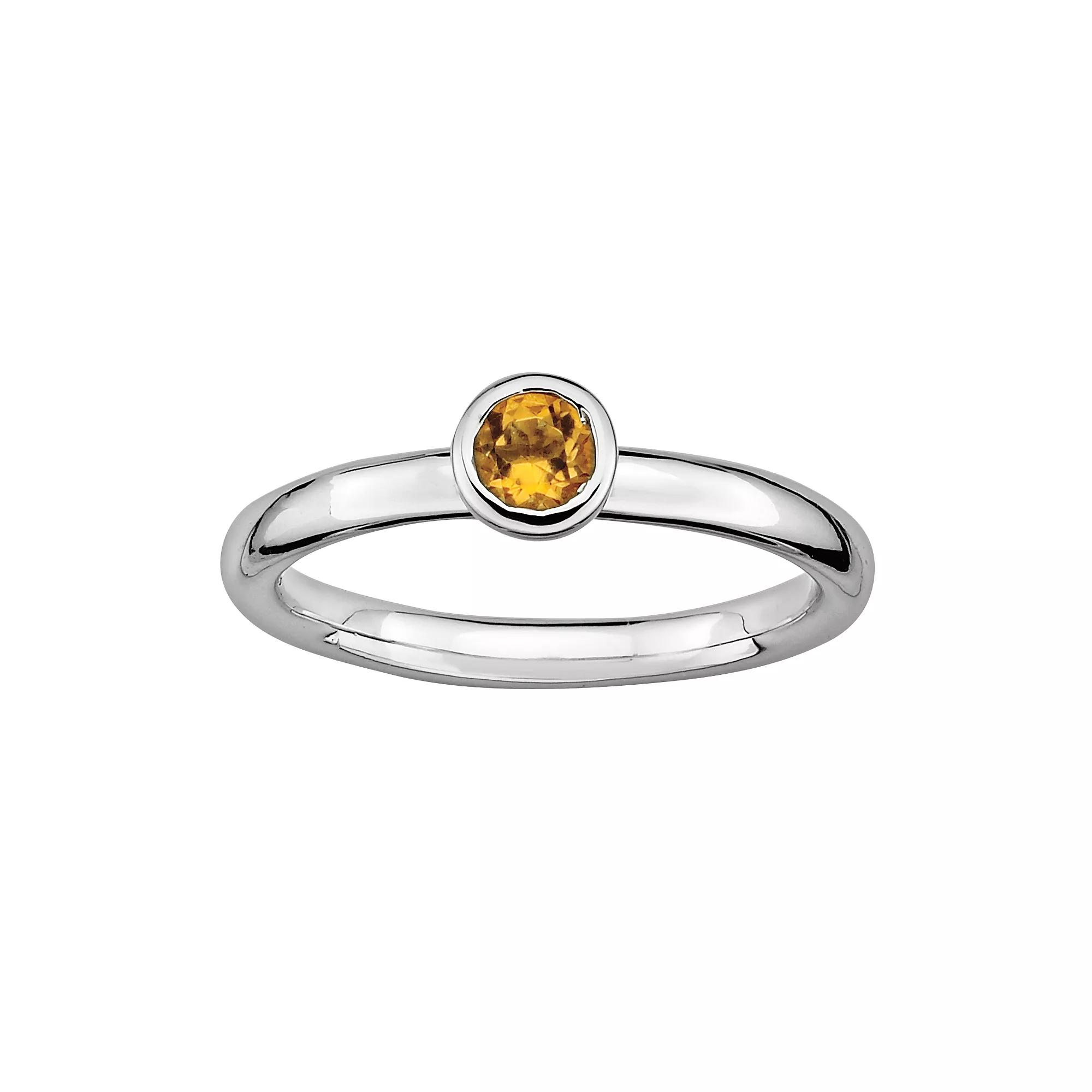 Stacks & Stones Sterling Sterling Silver Citrine Stack Ring, Women's, Size: 9, Orange Product Image