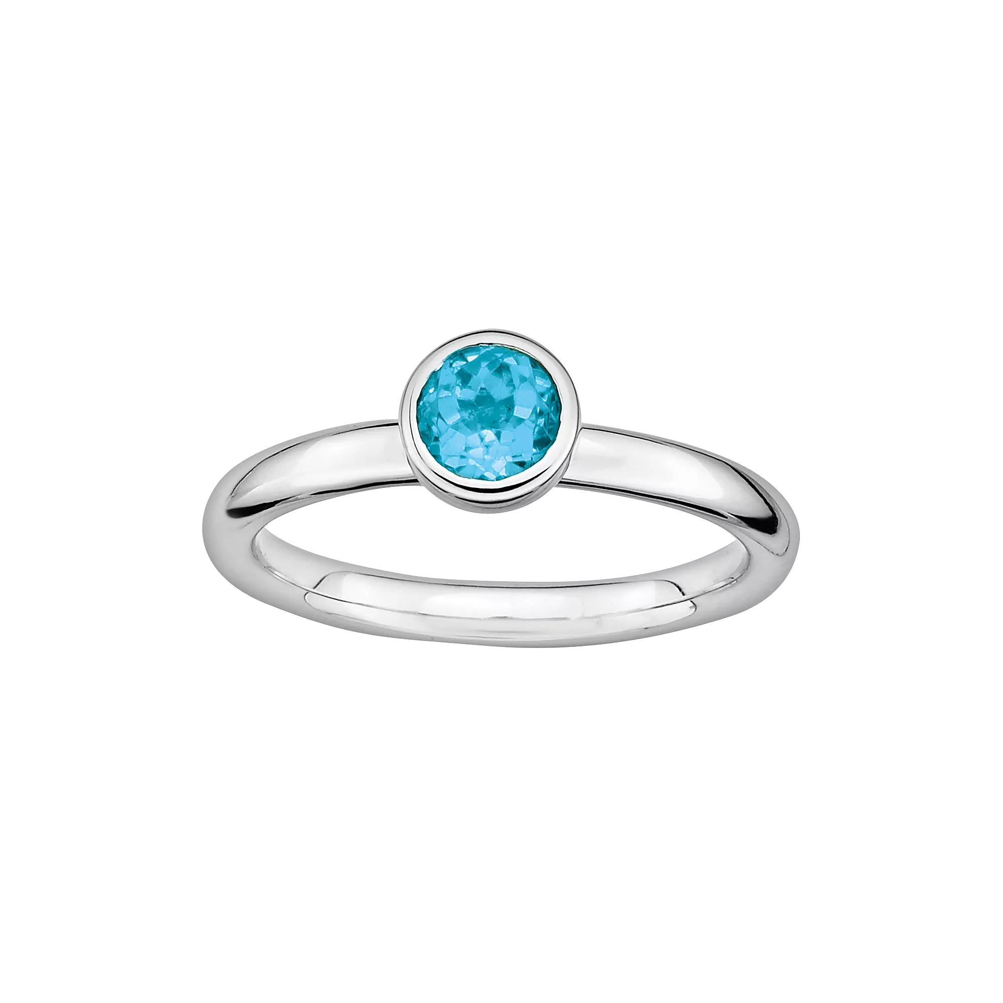 Stacks & Stones Sterling Sterling Silver Blue Topaz Stack Ring, Women's, Size: 6 Product Image