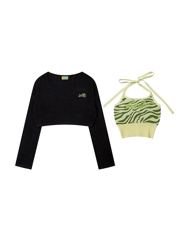 Loose Suspenders Two Piece Long Sleeve Knits Product Image
