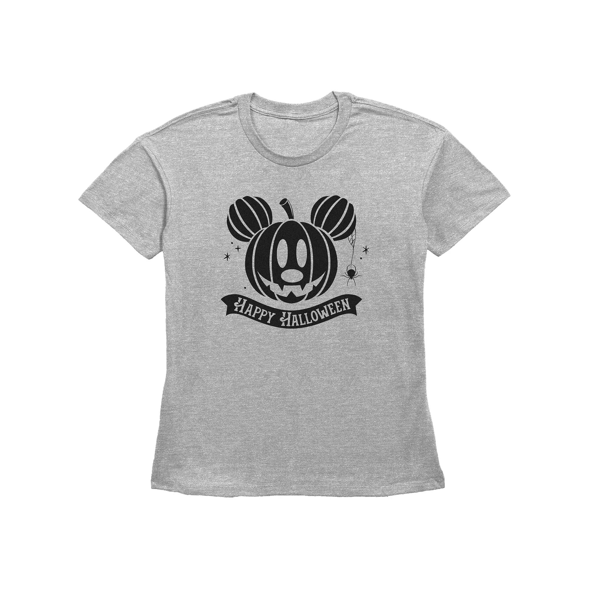 Disney's Mickey Mouse Jack O Lantern Happy Halloween Women's Graphic Tee,  Product Image