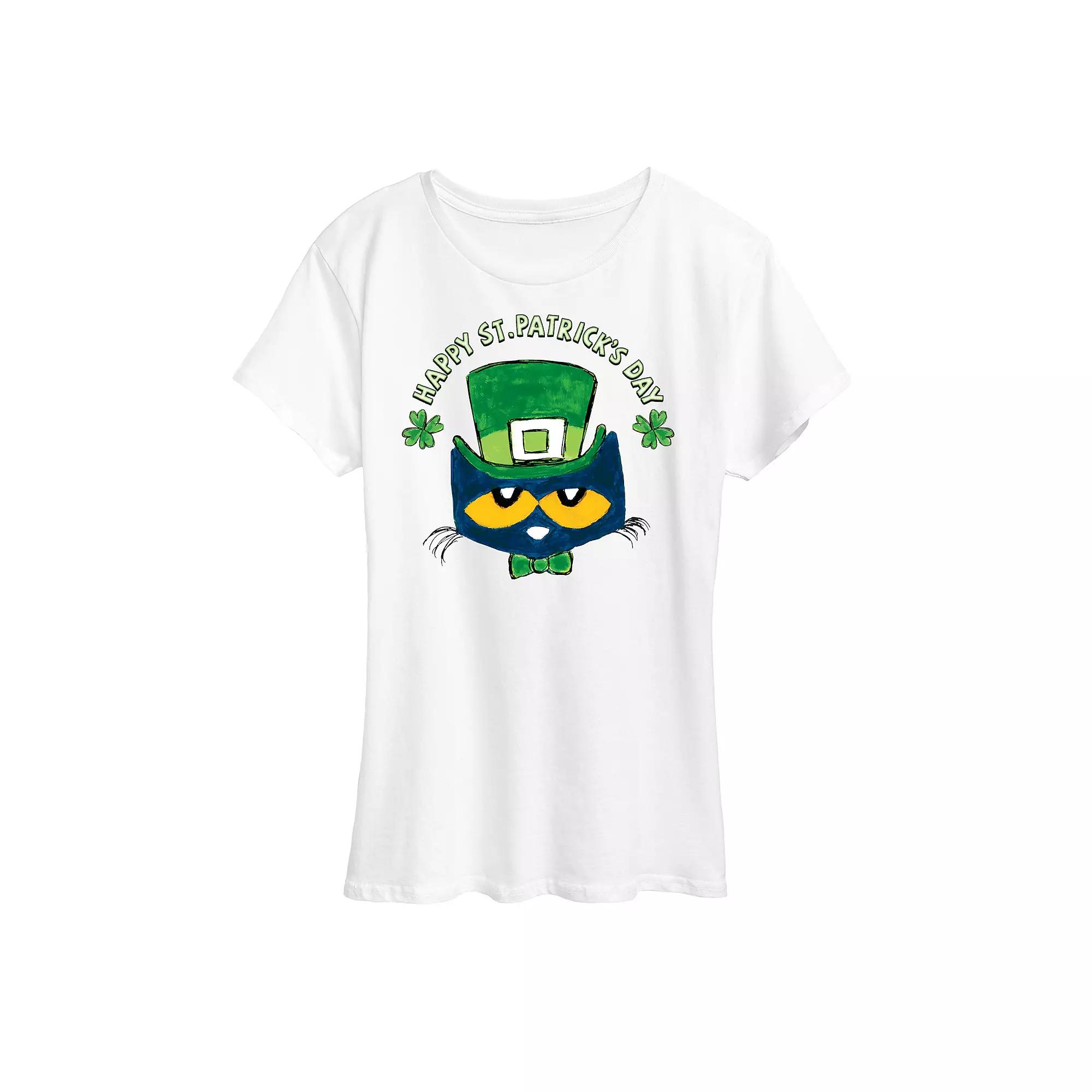 Women's Pete The Cat St. Patricks Day Pete Face Graphic Tee,  Product Image