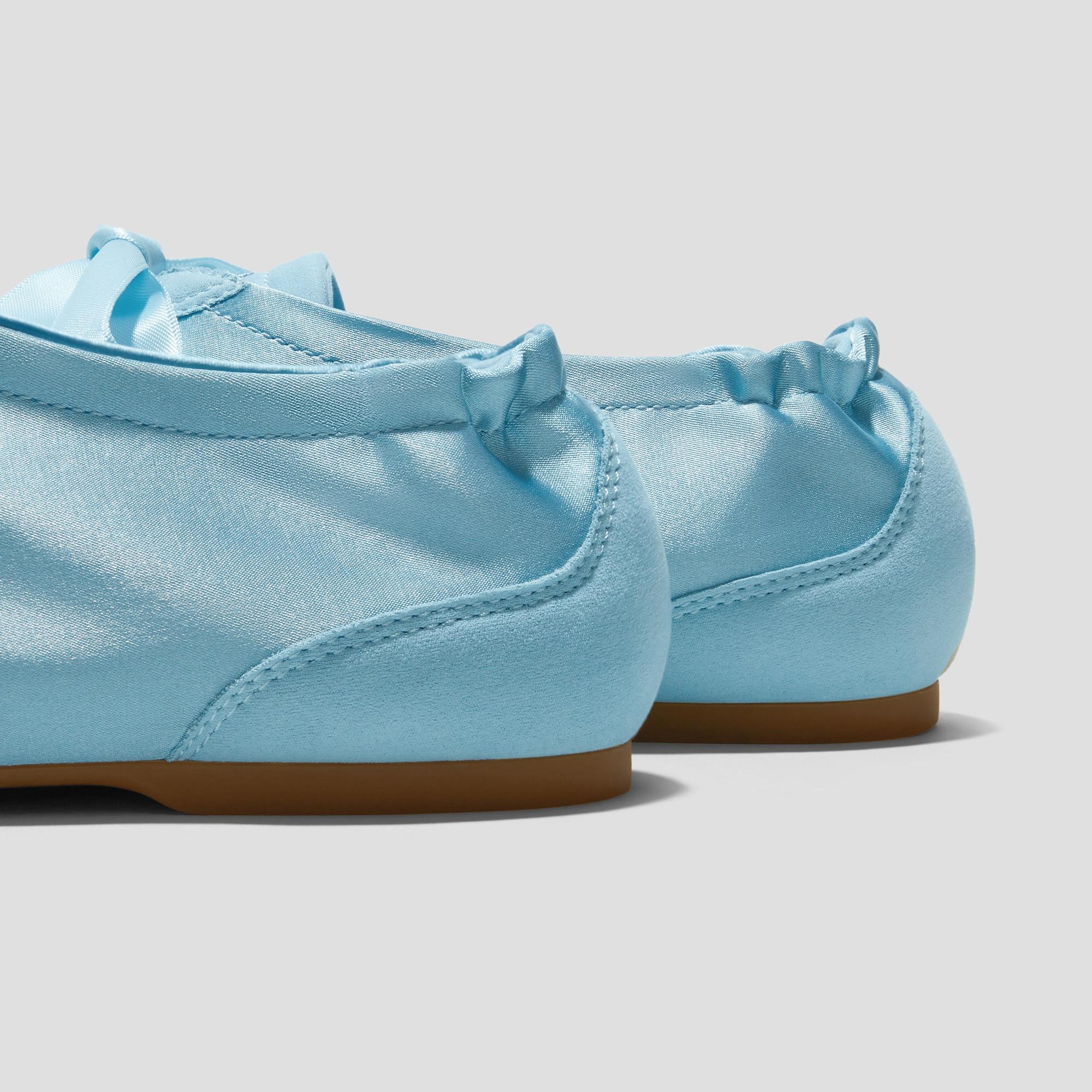 Square-Toe Lace-Up Satin Sneakerina (Cristina) Product Image