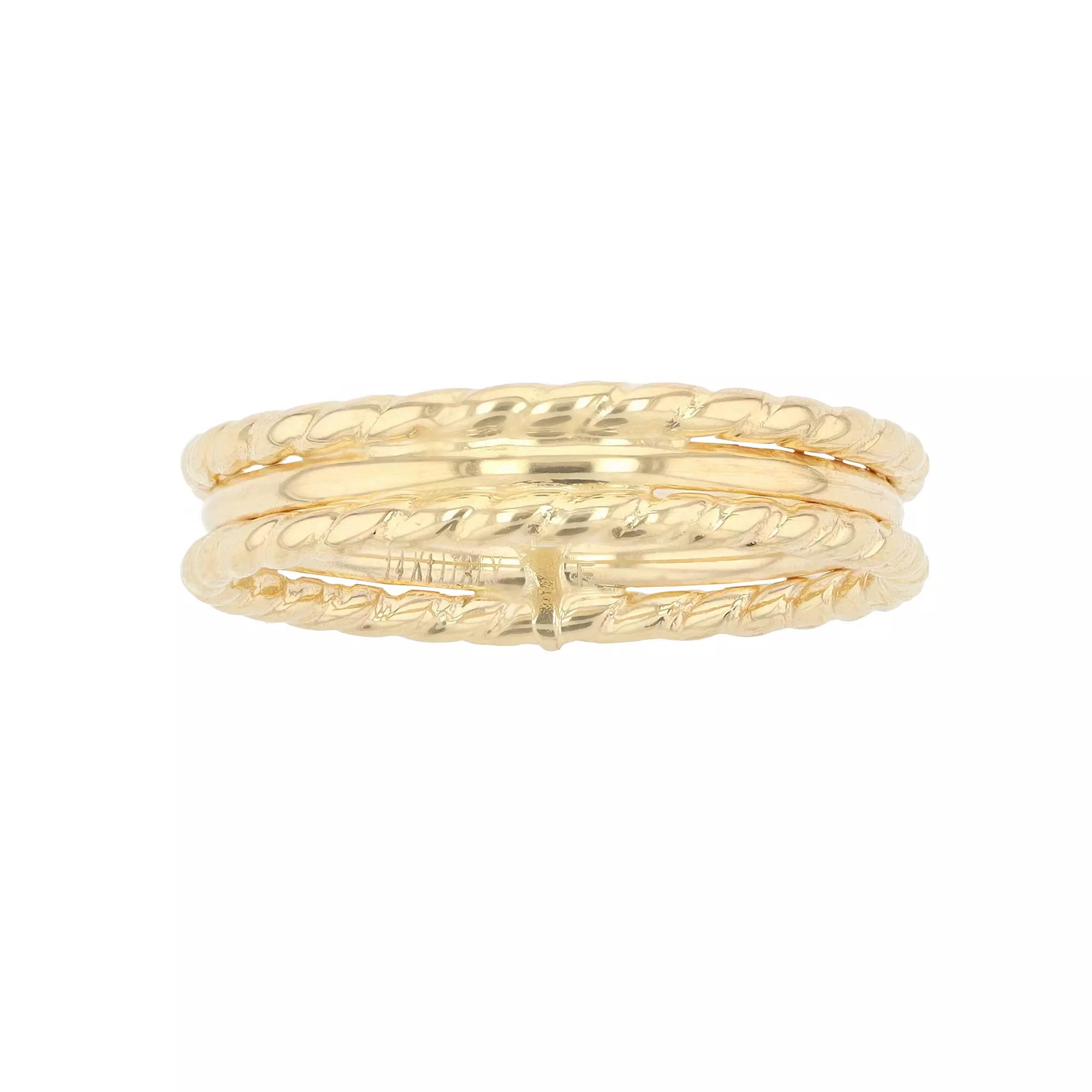 Au Naturale 14k Yellow Gold Twisted Triple Ring, Women's, Size: 7, 14k Gold Product Image