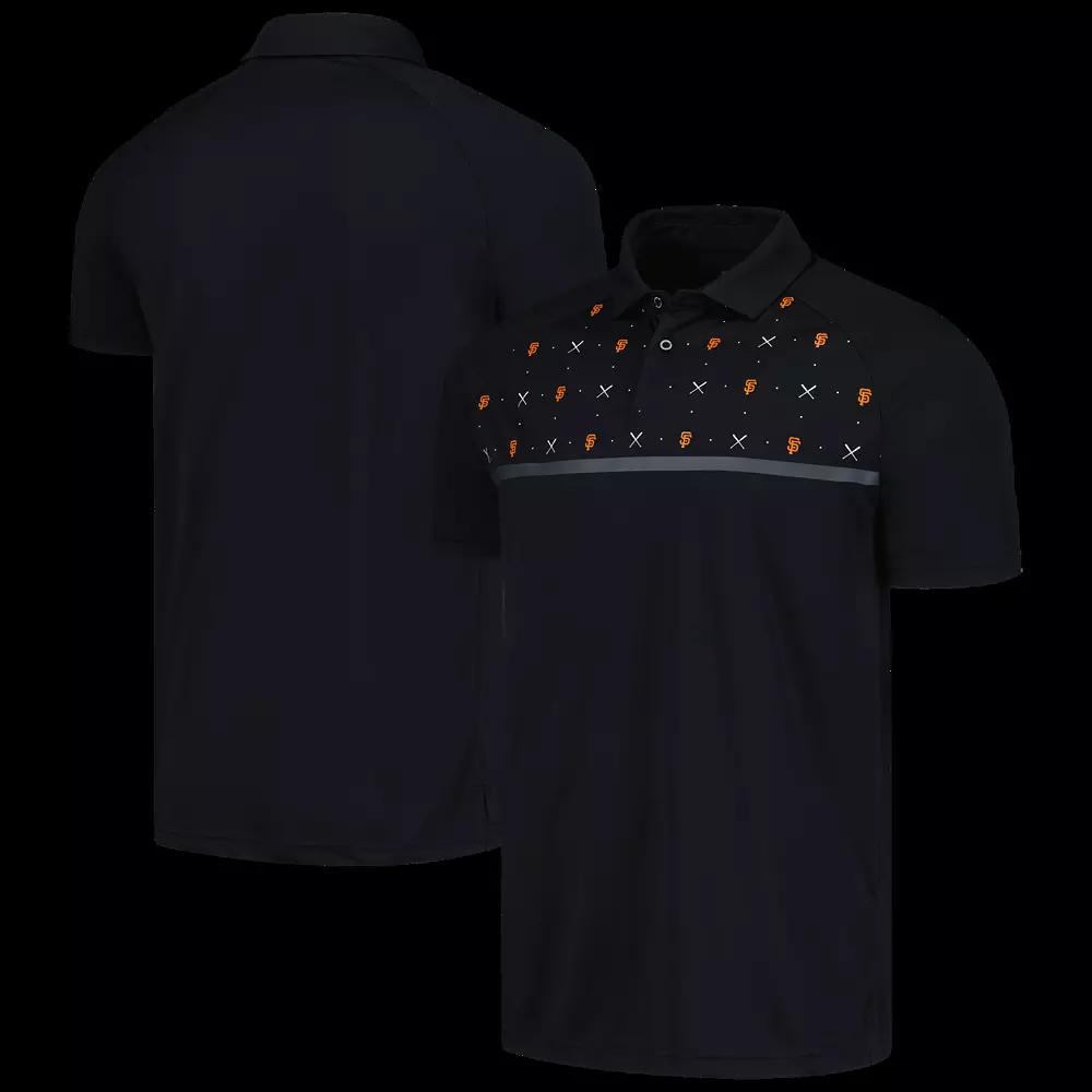 Men's Levelwear Black San Francisco Giants Sector Batter Up Raglan Polo,  Product Image