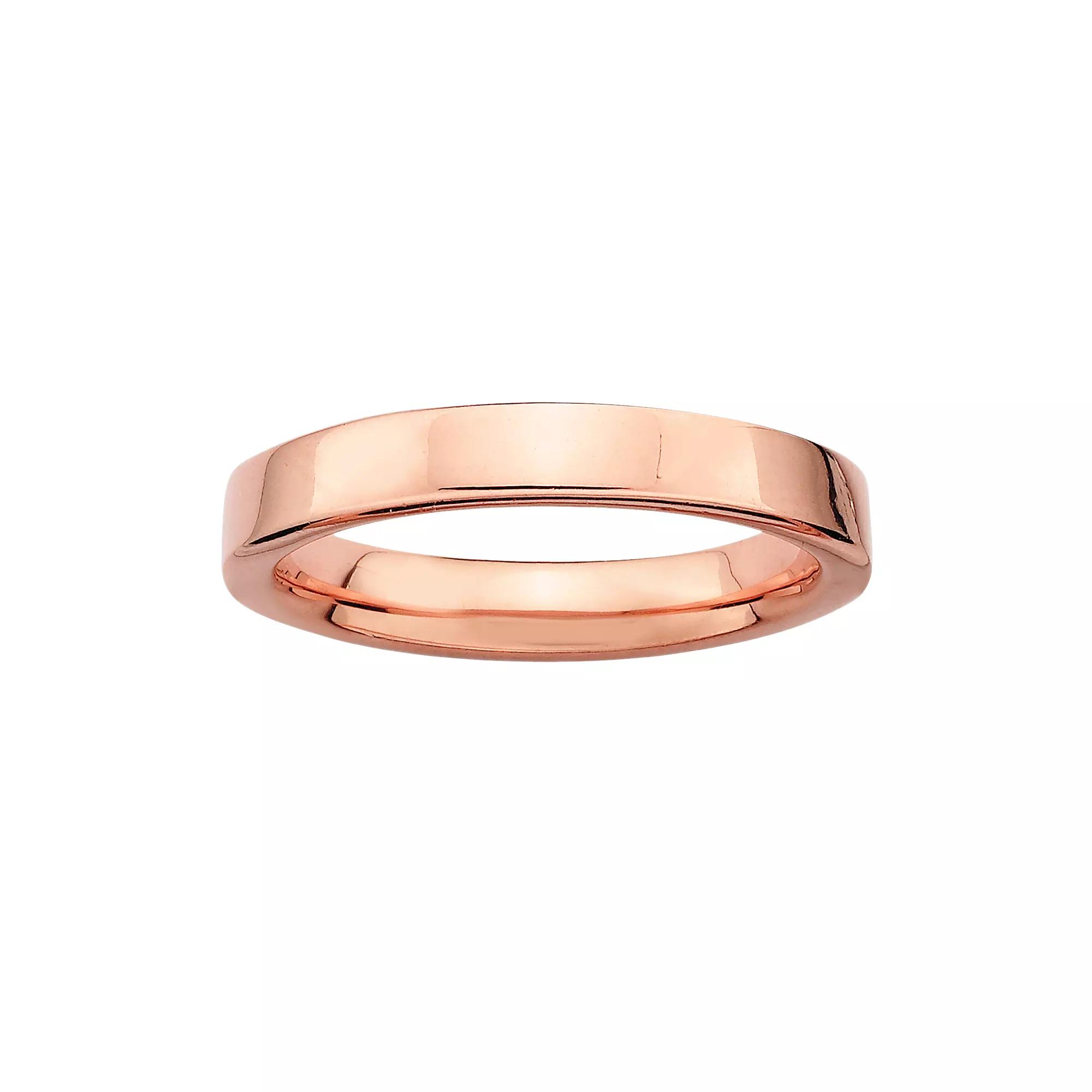 Stacks & Stones 18k Rose Gold Over Silver Stack Ring, Women's, Size: 7, Pink Product Image