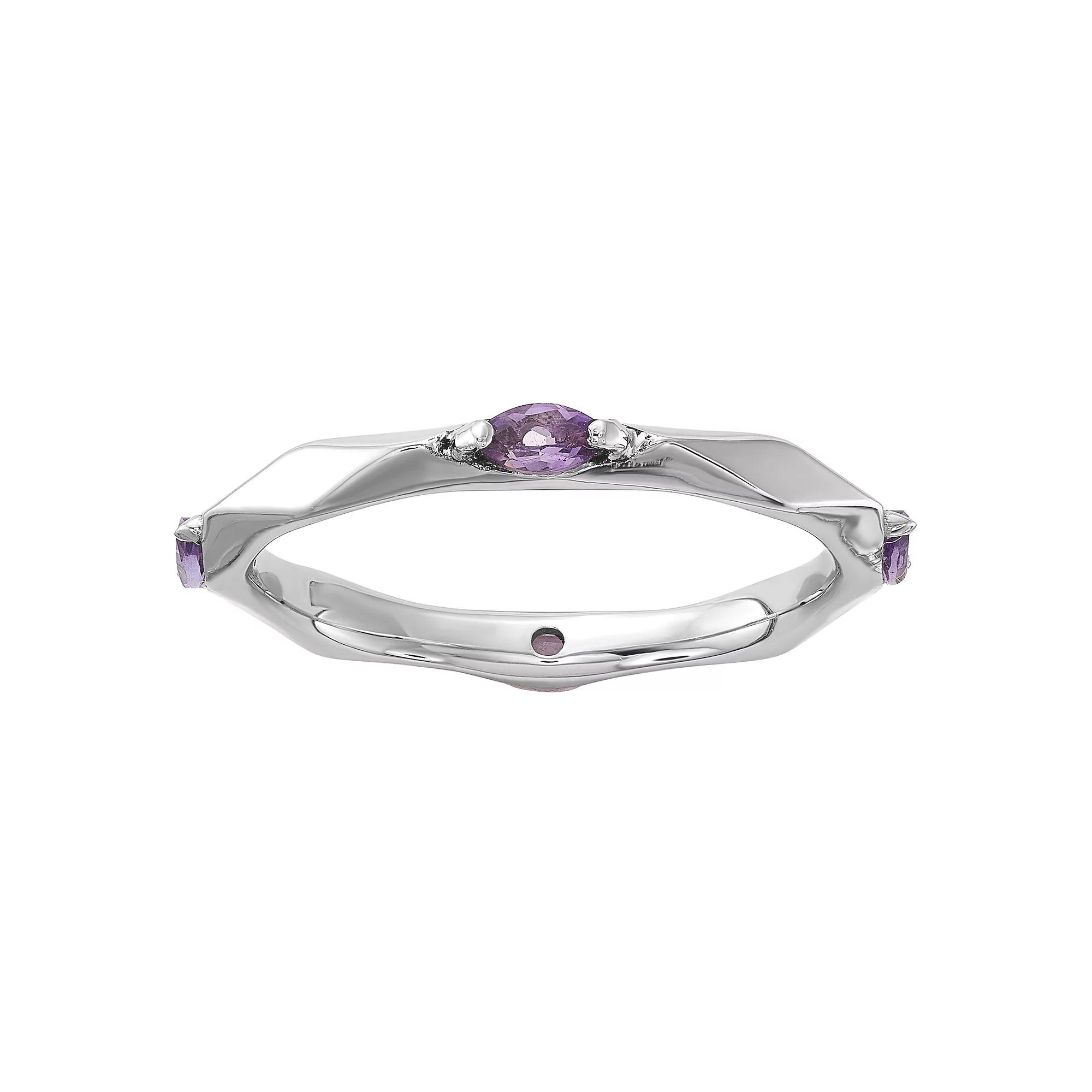Stacks & Stones Sterling Silver Gemstone Stackable Ring, Women's, Size: 10, Purple Product Image