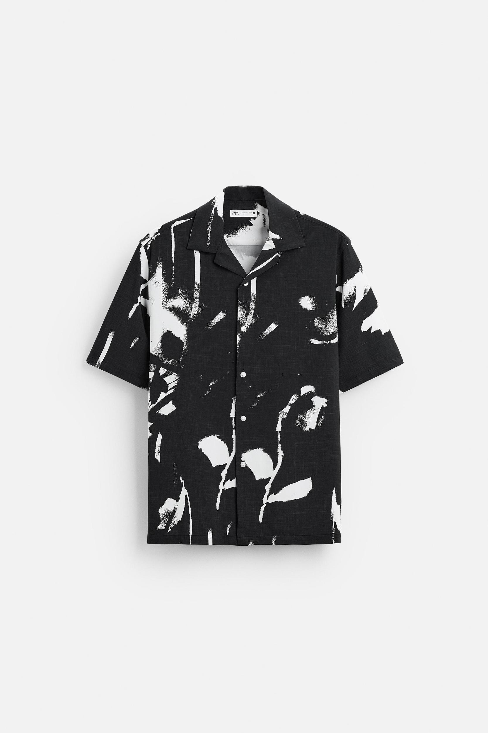 ABSTRACT PRINT STRETCH SHIRT Product Image