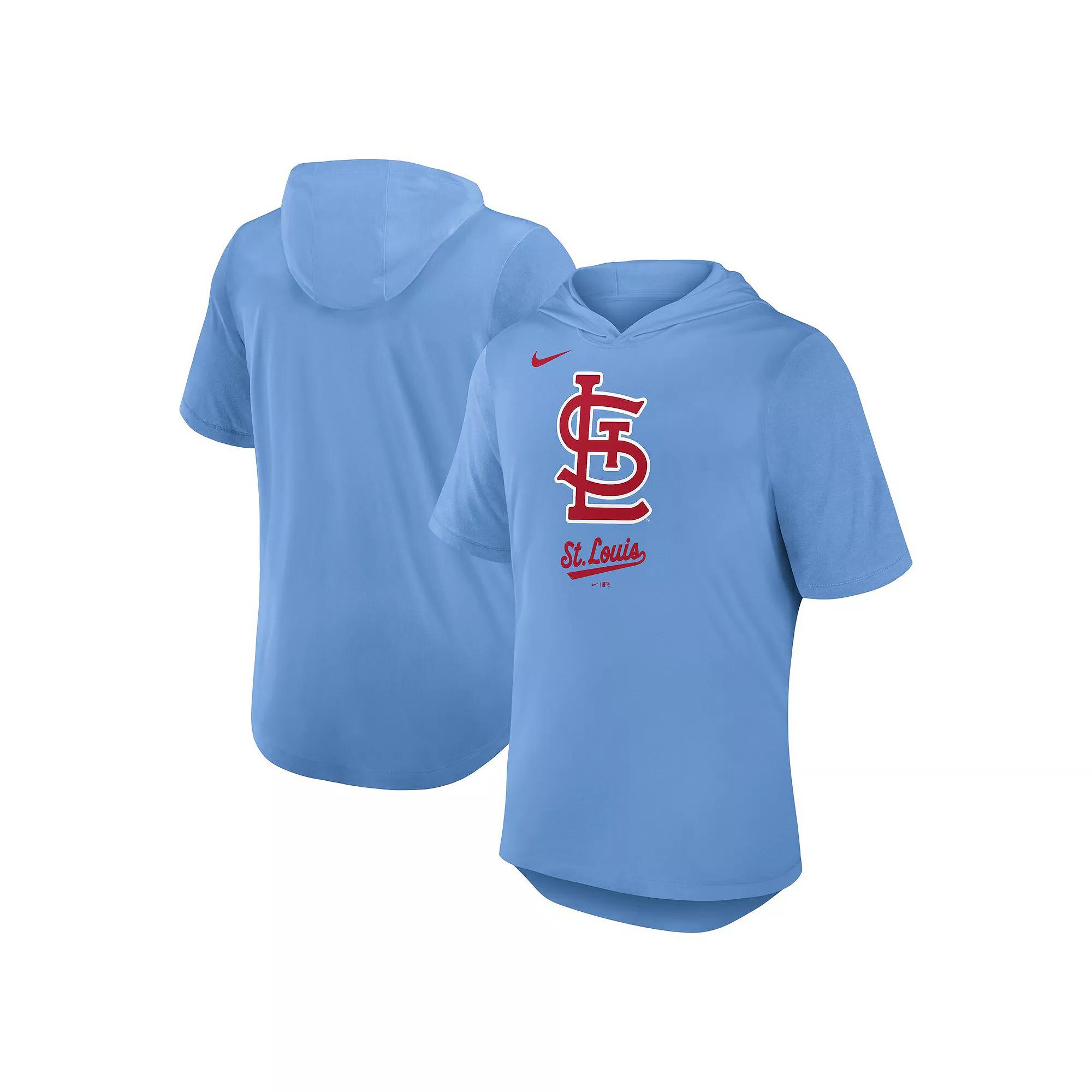 Men's Nike Light Blue St. Louis Cardinals Tri-Blend Performance Hoodie T-Shirt,  Product Image