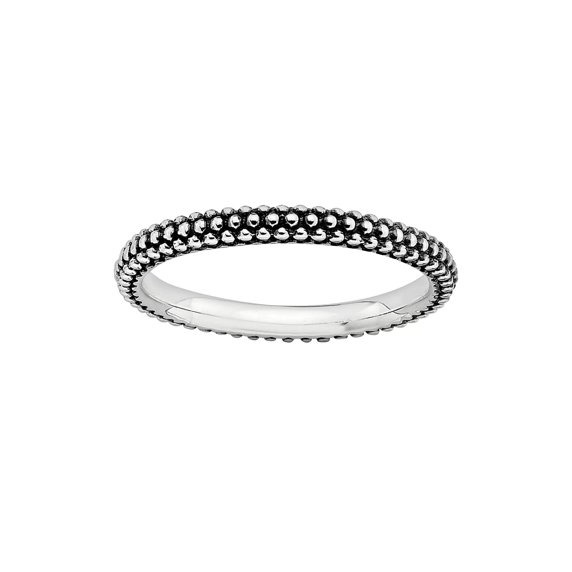 Stacks & Stones Sterling Silver Beaded Stack Ring, Women's, Size: 6 Product Image