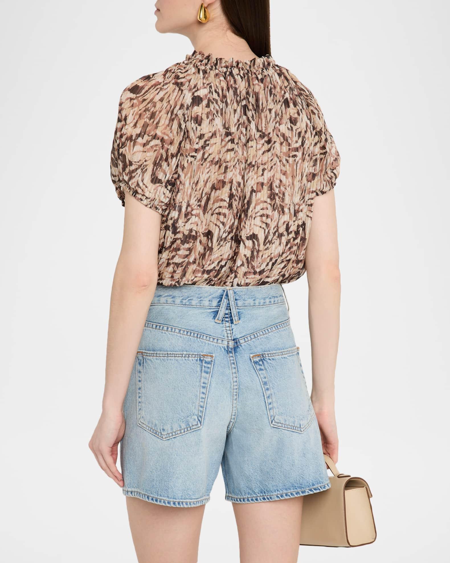 Soraya Pleated Puff-Sleeve Blouse Product Image