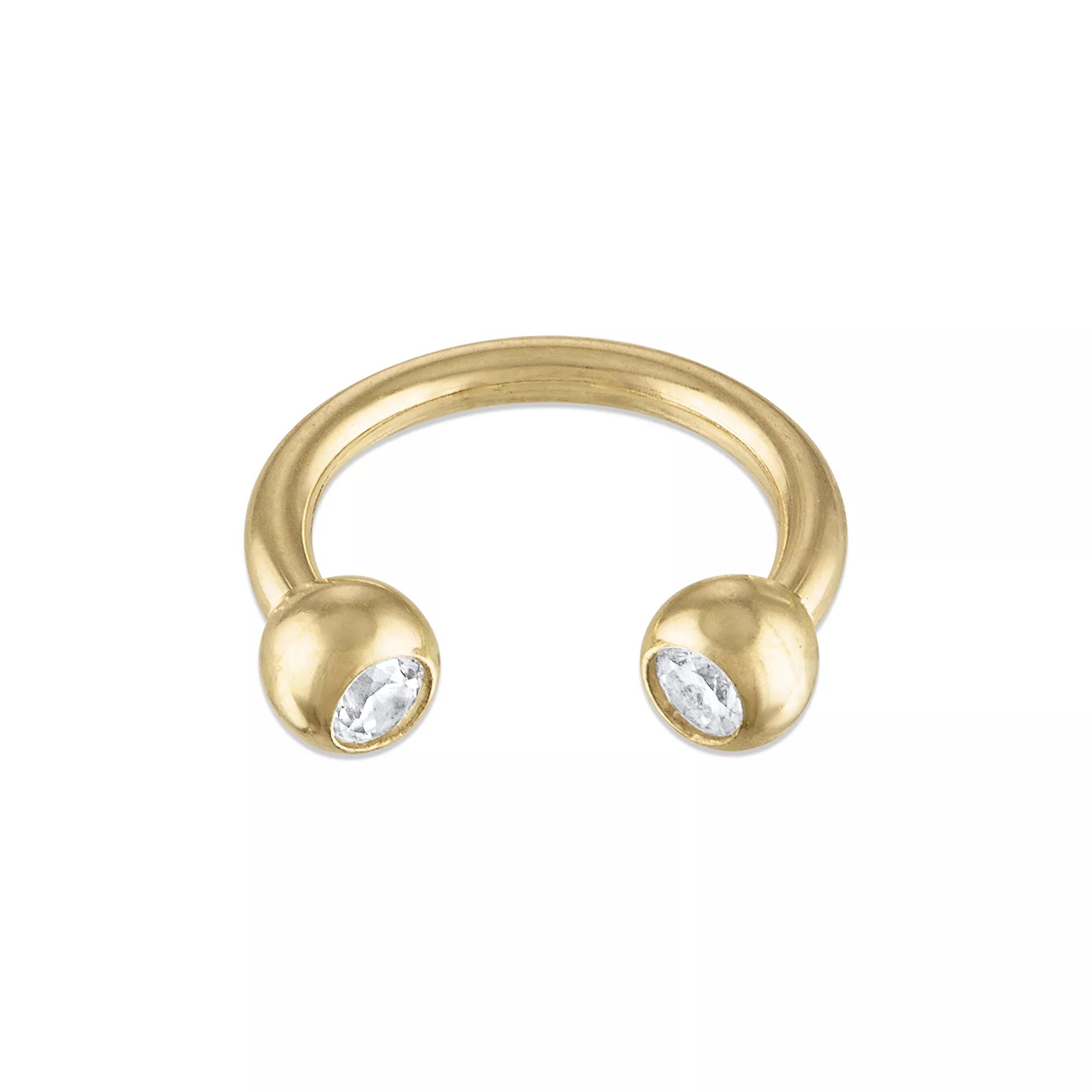 Amella Jewels 10k Gold Cubic Zirconia Cubic Zirconia Barbell Septum Nose Ring, Women's, Yellow Product Image