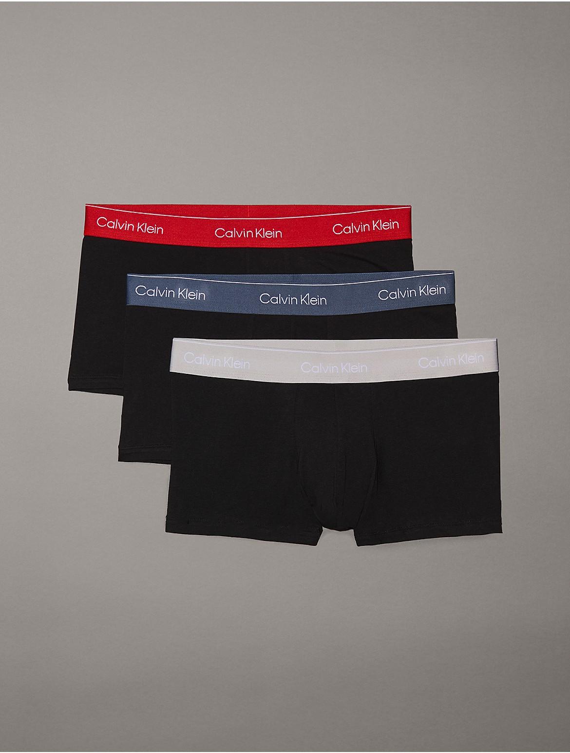 Calvin Klein Mens Icon Cotton Stretch 3-Pack Low Rise Trunk - Purple Product Image
