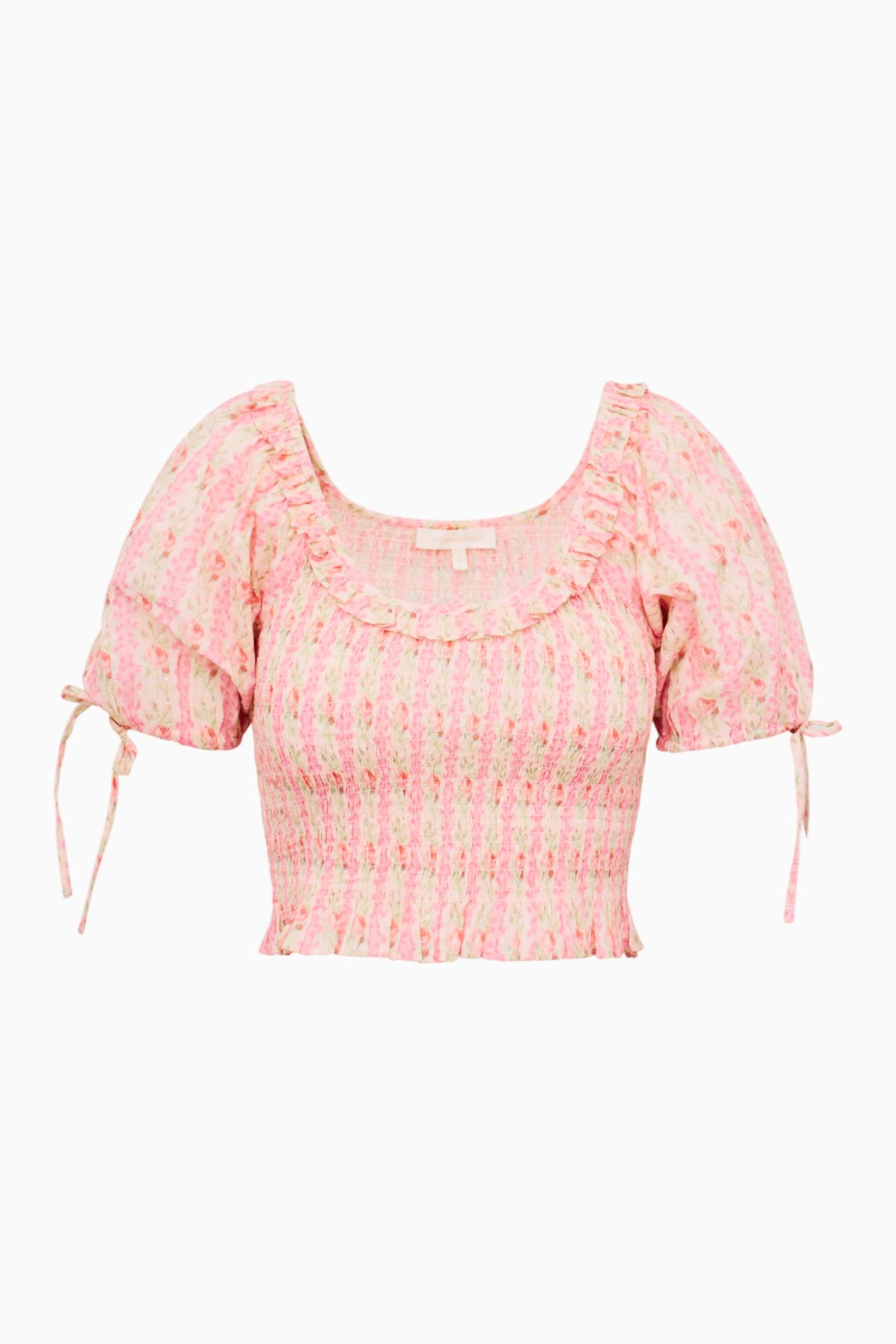 Molly Fragrance Print Top - WHISPER BLUE Product Image