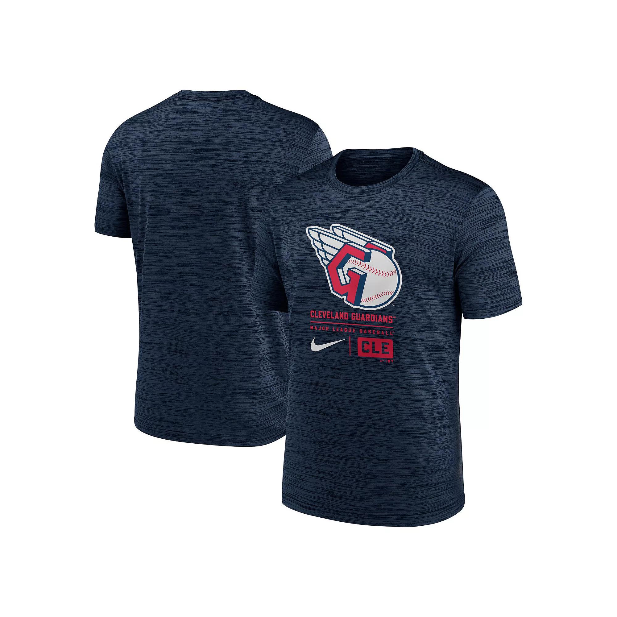 Men's Nike Navy Cleveland Guardians Large Logo Velocity T-Shirt,  Product Image