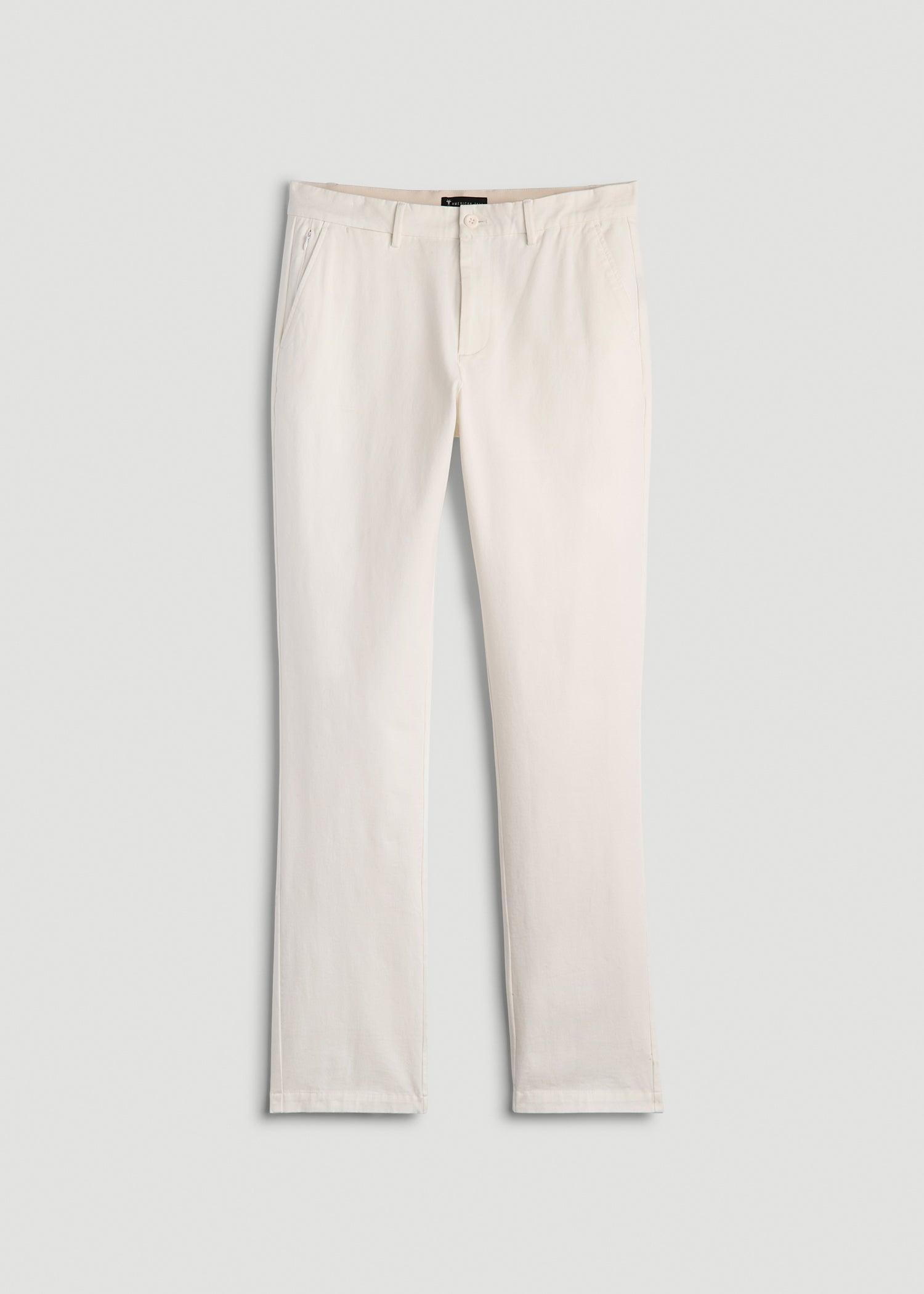 4 Way Stretch Commuter TAPERED Chino Pants for Tall Men in White Alyssum Male Product Image