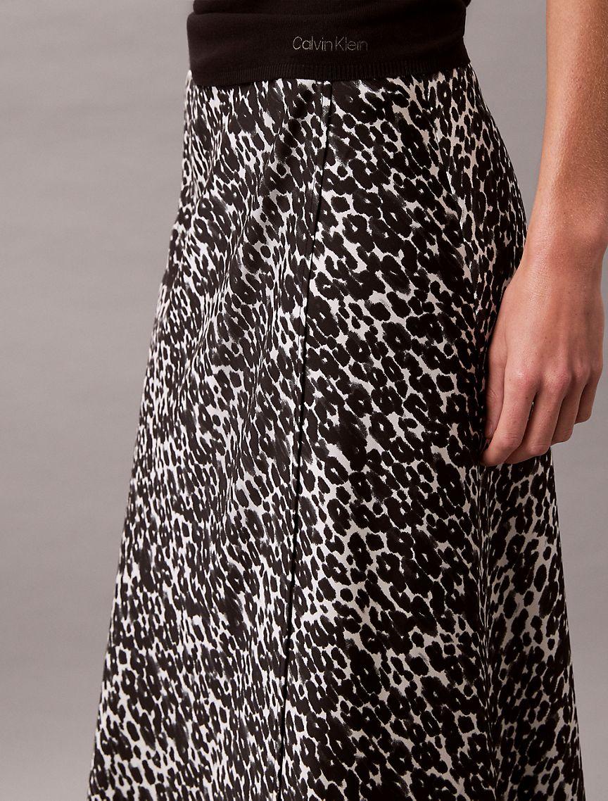 Printed Satin Midi Skirt  Product Image