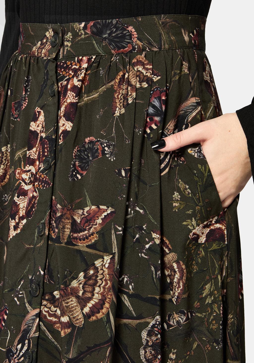 Whispen Moth Print Midi Shirt Dress Product Image