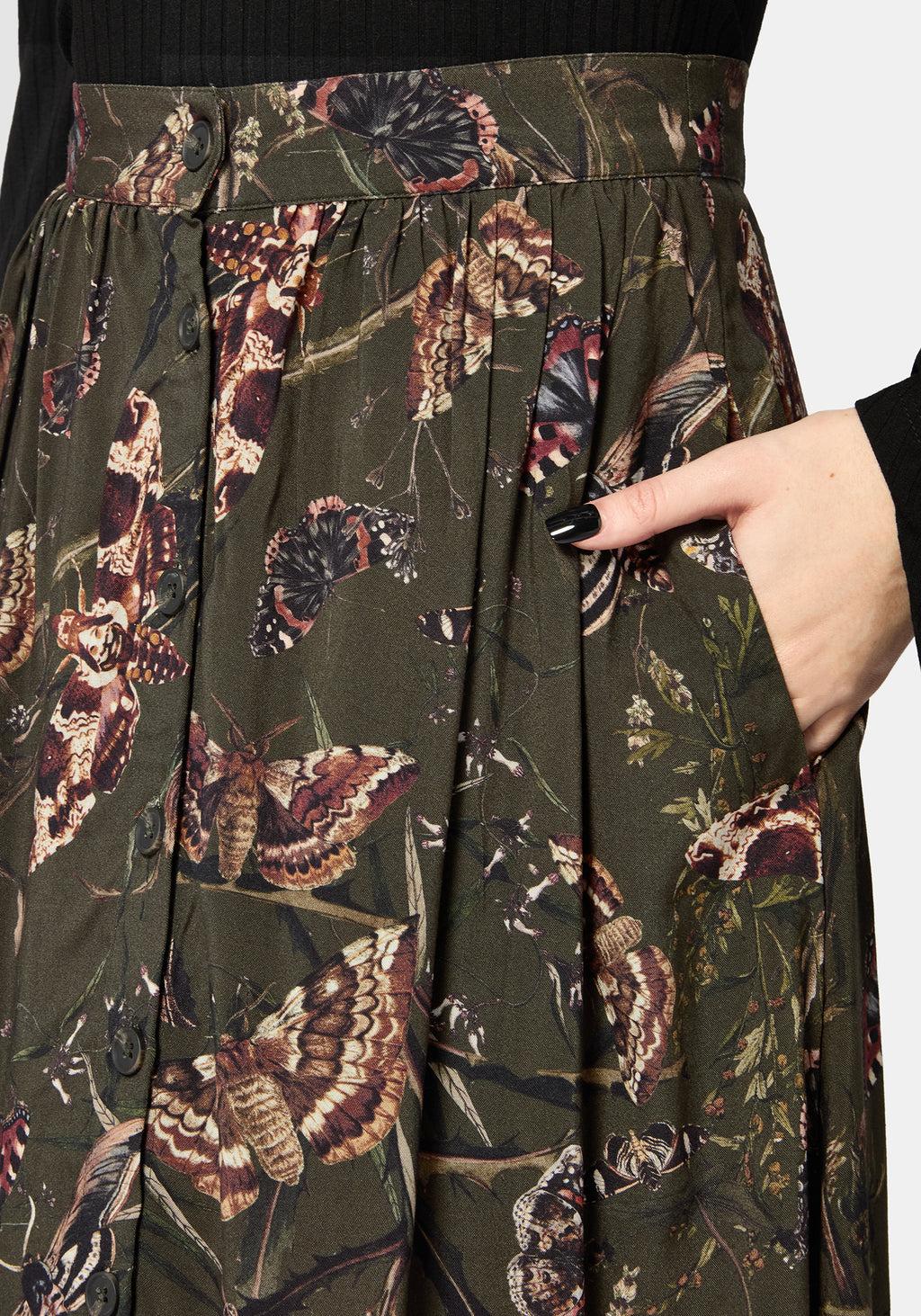 Whispen Moth Print Midi Shirt Dress Product Image