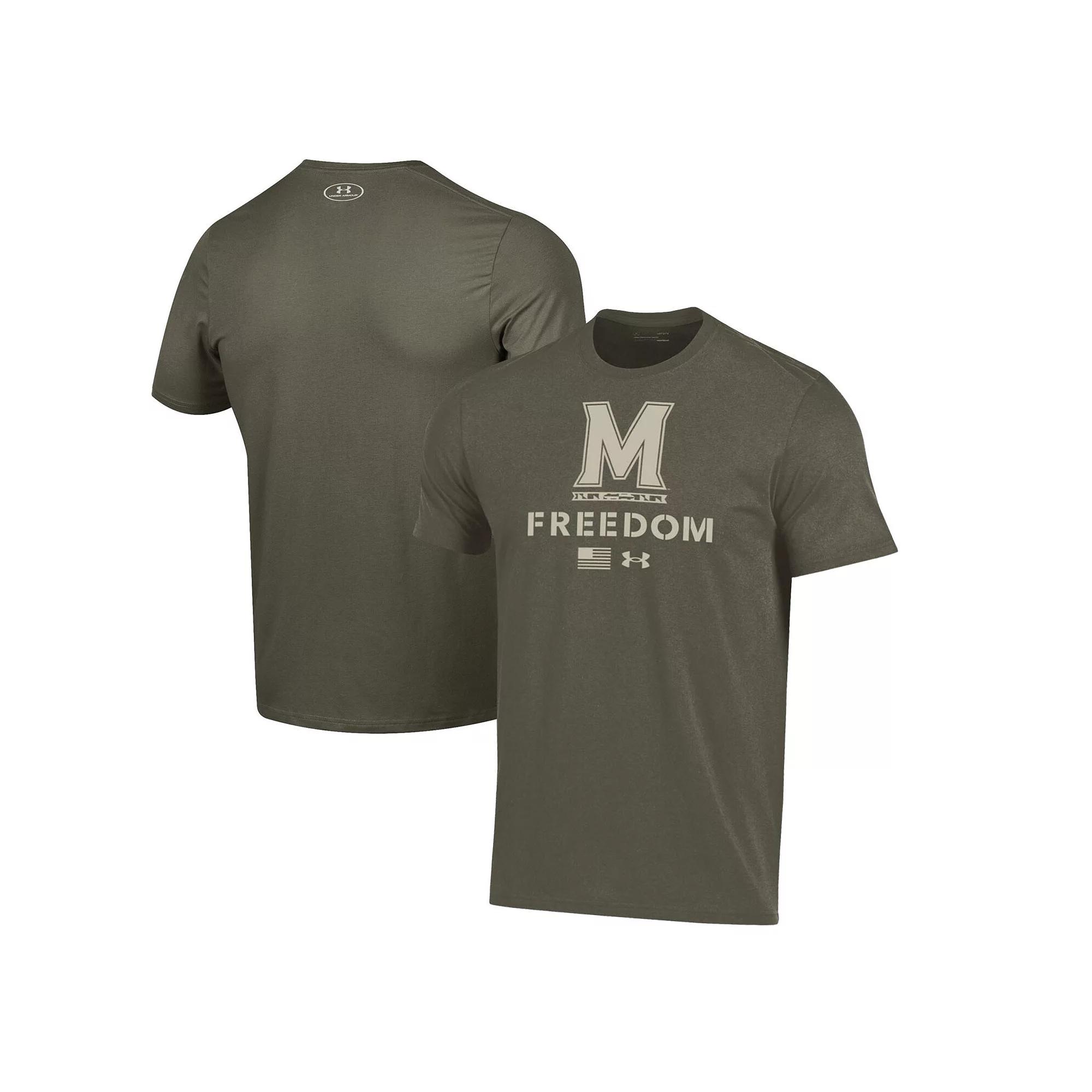 Men's Under Armour Olive Maryland Terrapins Freedom Performance T-Shirt, Size: 2XL, Team Product Image