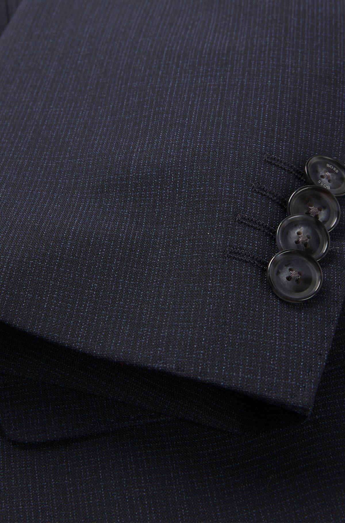 BOSS - Slim-fit suit in micro-patterned stretch cloth - Dark Blue Product Image