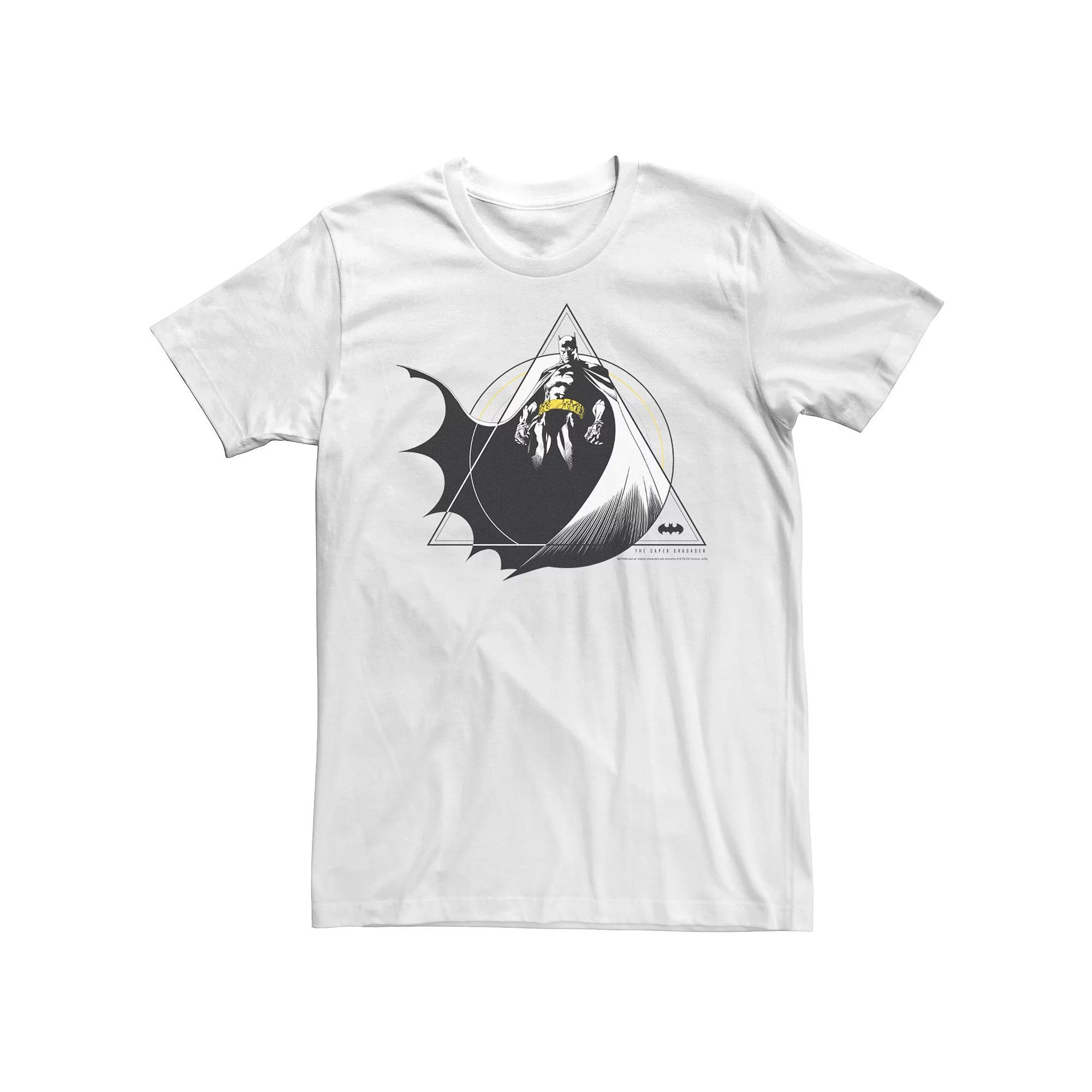 Men's Batman Geometric Action Pose Tee, Size: XXL, White Product Image