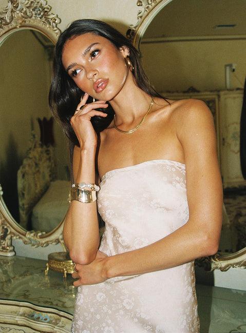 Salvin Strapless Maxi Dress Champagne Product Image