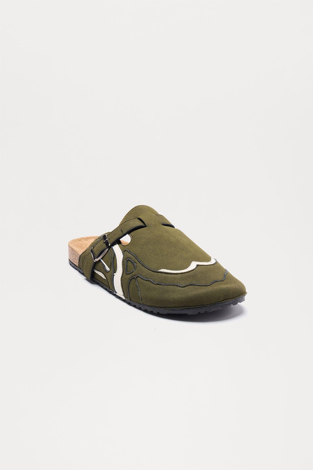 Patchwork Slip On Mule - Grey/combo Male Product Image