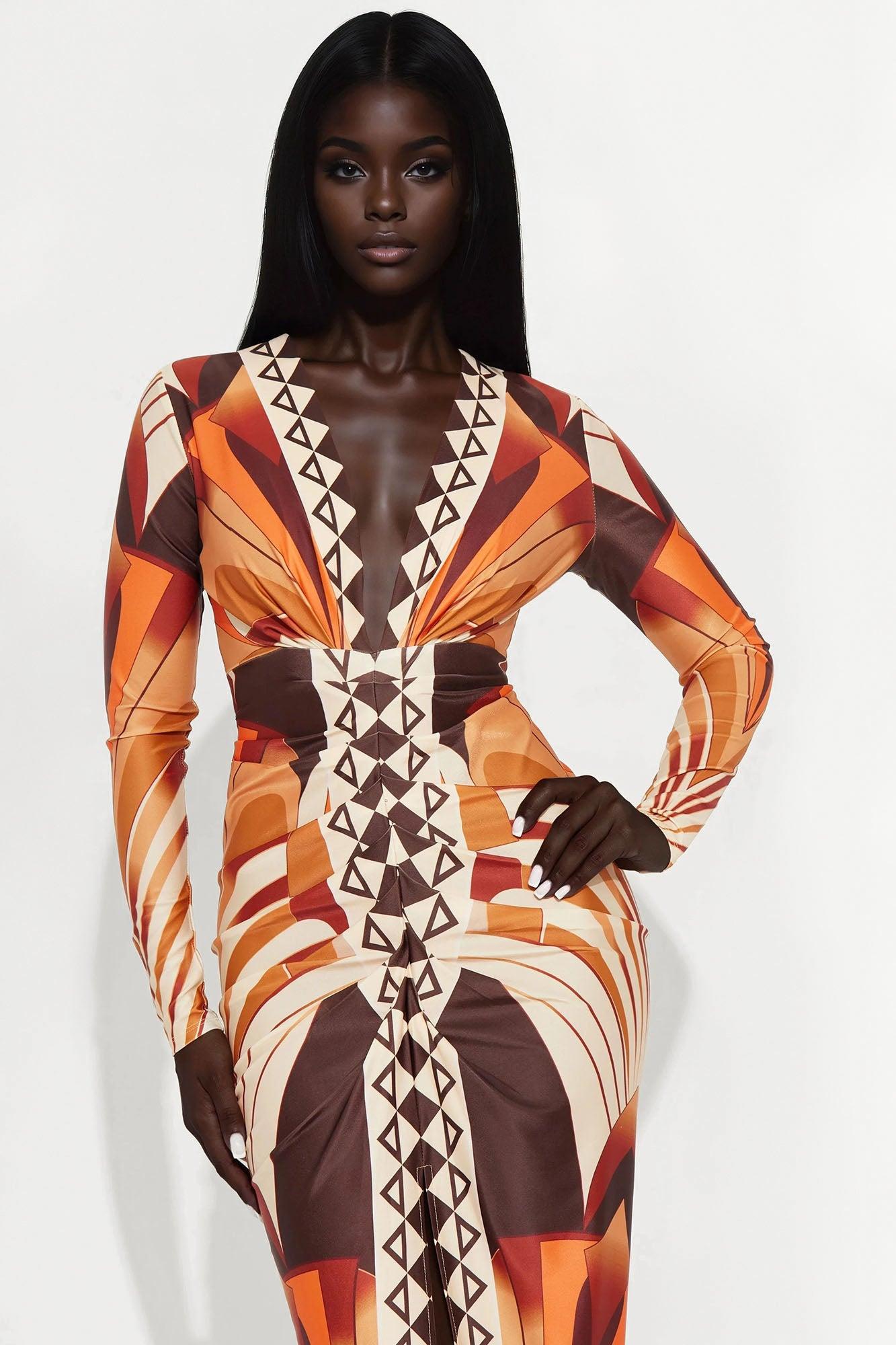 Camilla Maxi Dress - Brown/combo Female Product Image