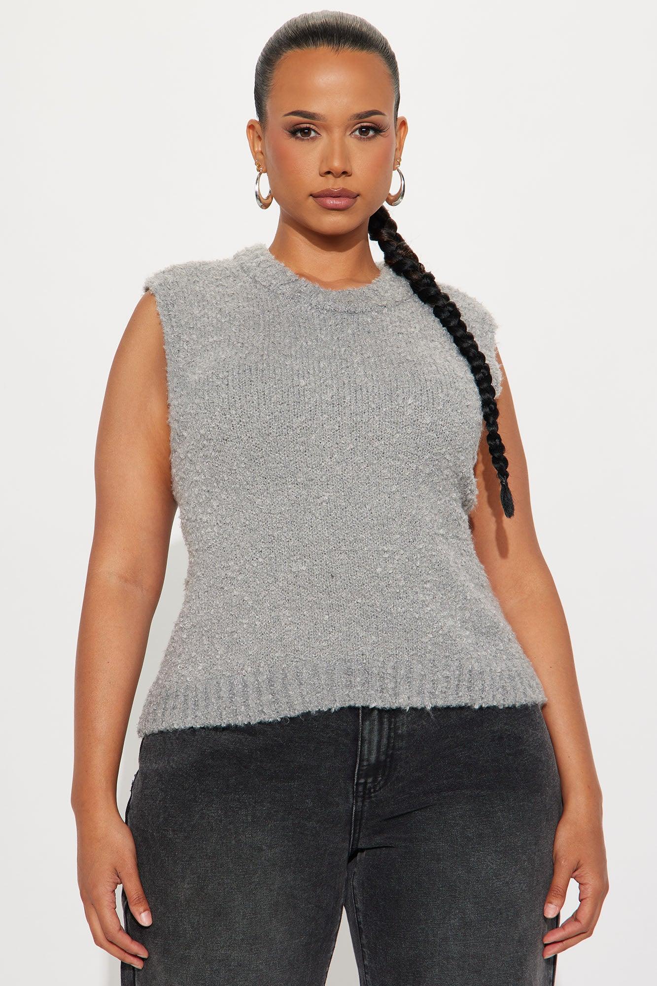 Heart's Racing Pullover Sweater - Grey Female Product Image