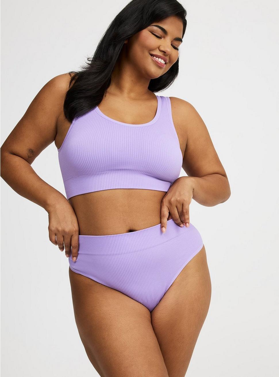 Seamless Ribbed High-Rise Thong Panty Product Image