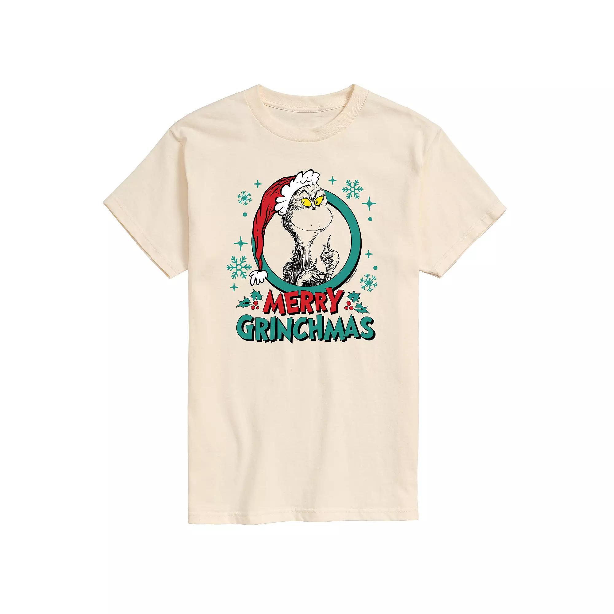 Men's Dr. Seuss The Grinch Merry Grinchmas Circle Graphic Tee,  Product Image