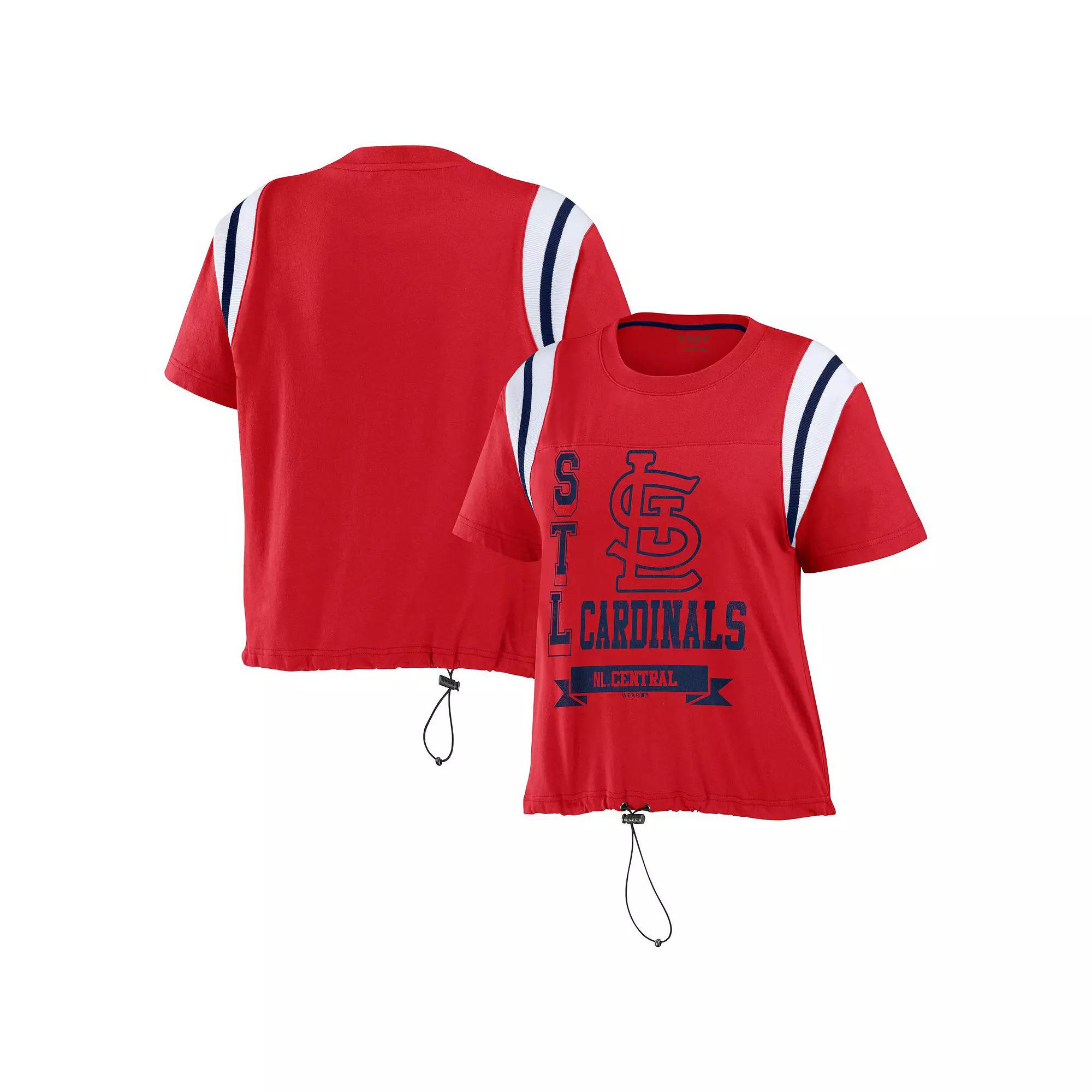 Women's WEAR by Erin Andrews Red St. Louis Cardinals Cinched Colorblock T-Shirt,  Product Image