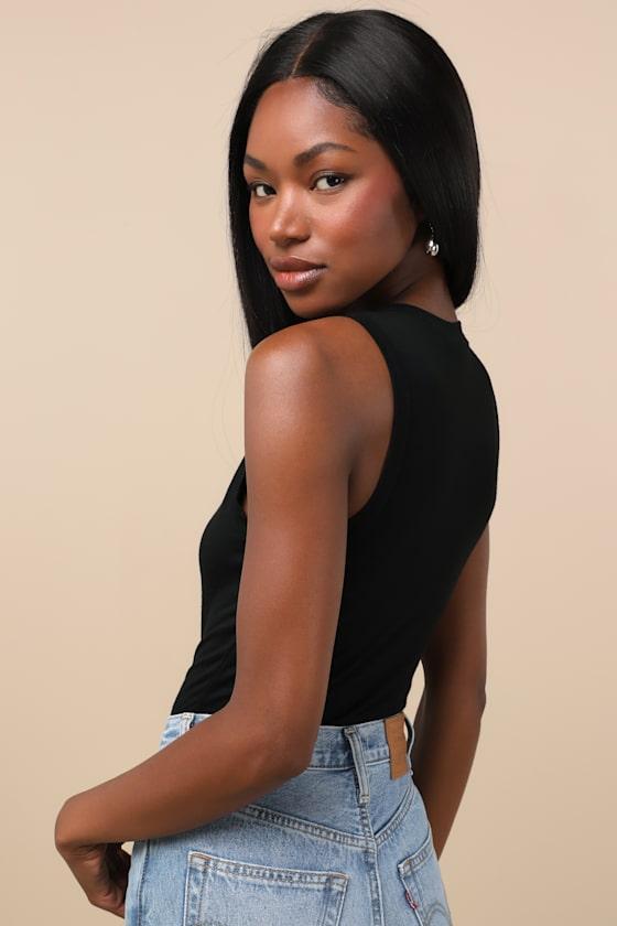 Always Easygoing Black Sleeveless Bodysuit Product Image