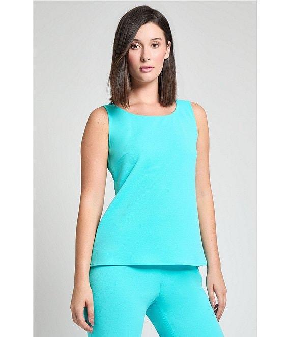Ming Wang Stretch Deco Crepe Scoop Neck Sleeveless Top Product Image
