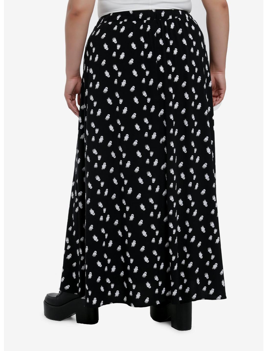 Thorn & Fable Black & White Ghost Maxi Skirt Plus Size Product Image