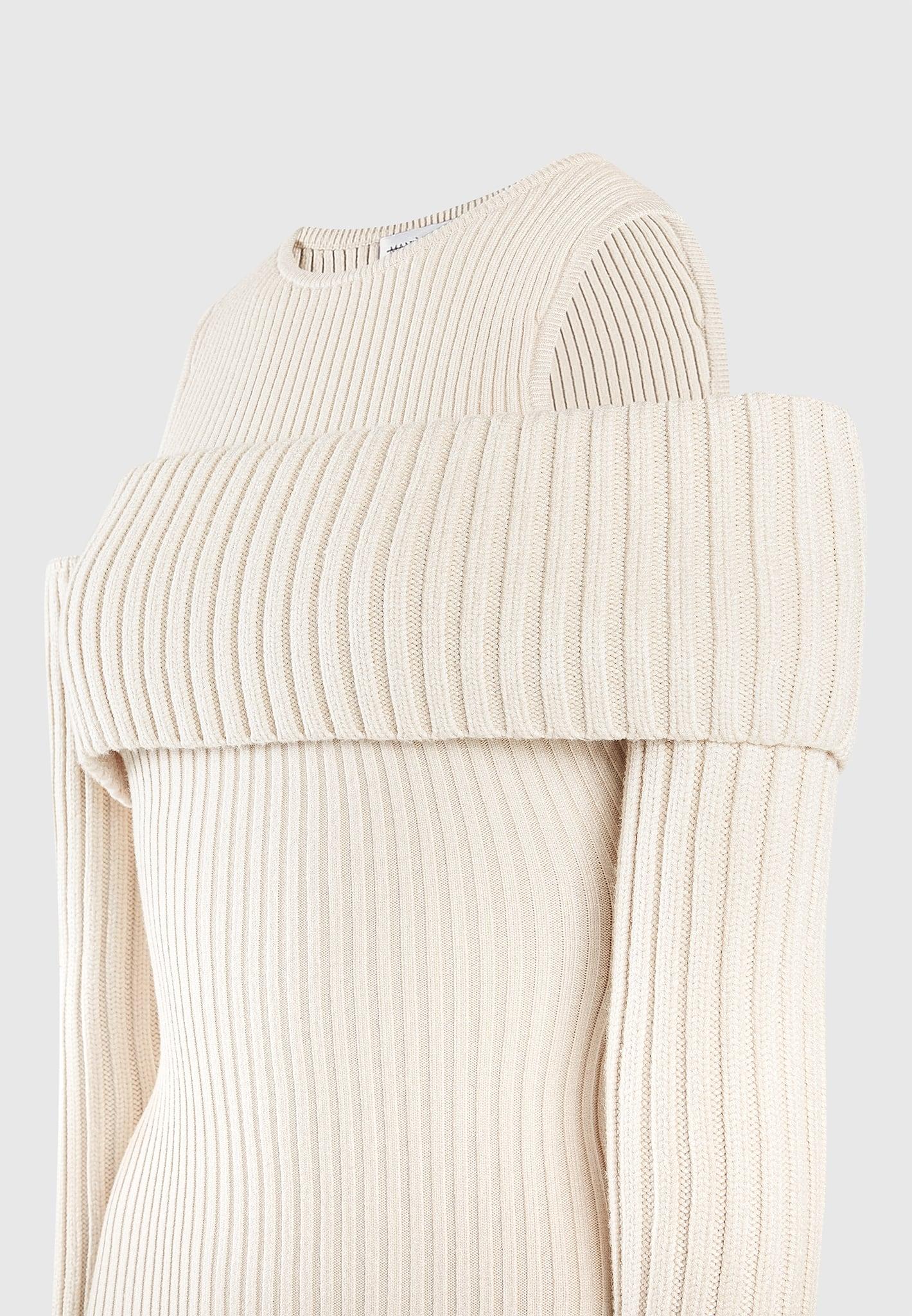 Overlay Knitted Midaxi Dress - Beige Female Product Image