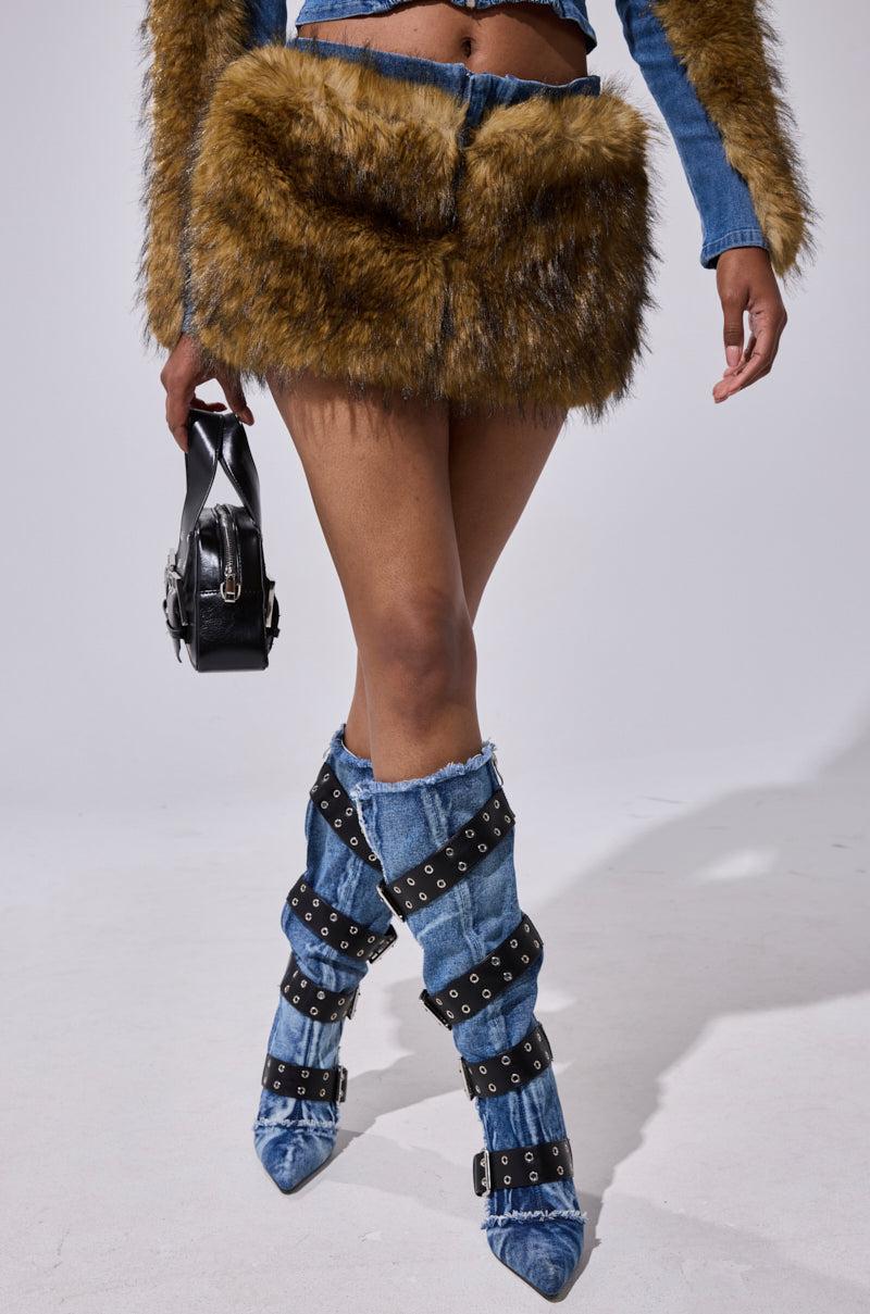 OUT OF THE BLUE FUR MINI SKIRT Product Image