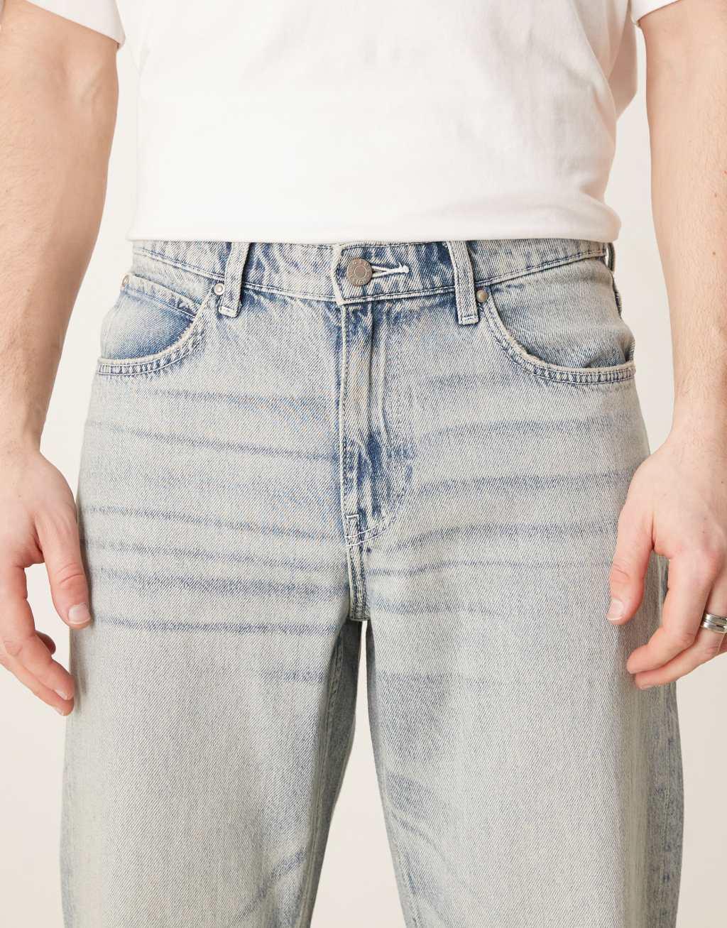 ASOS DESIGN wide flare jeans in bleached wash Product Image